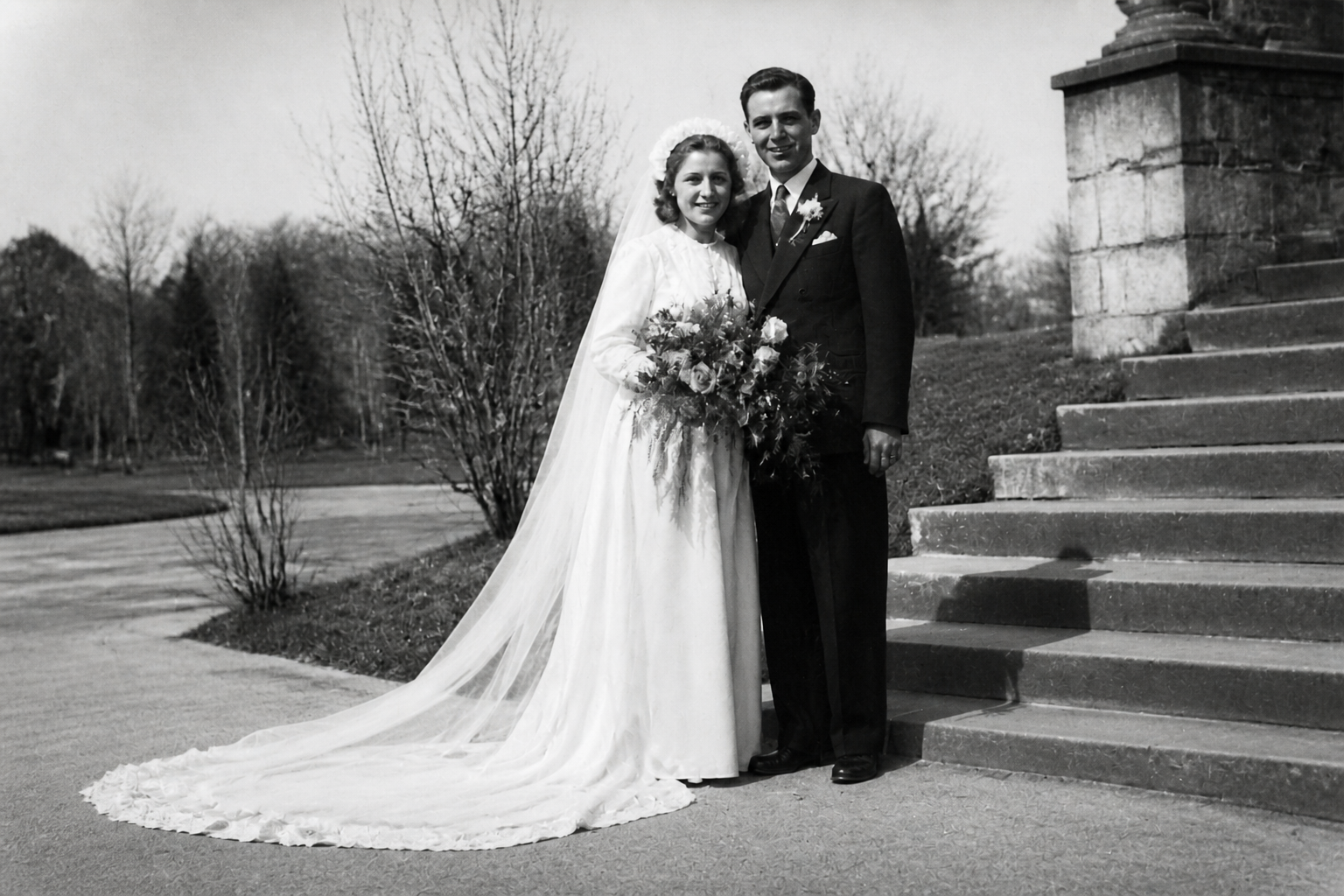 Repaired wedding photo (after)