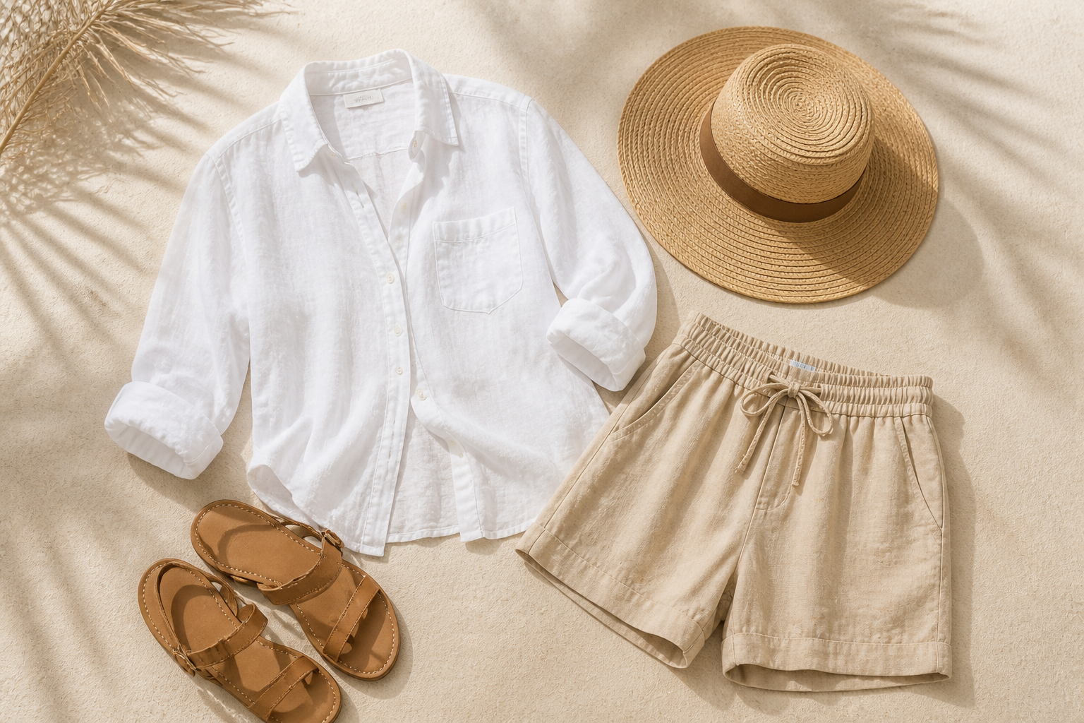 Resort outfit flatlay (after)
