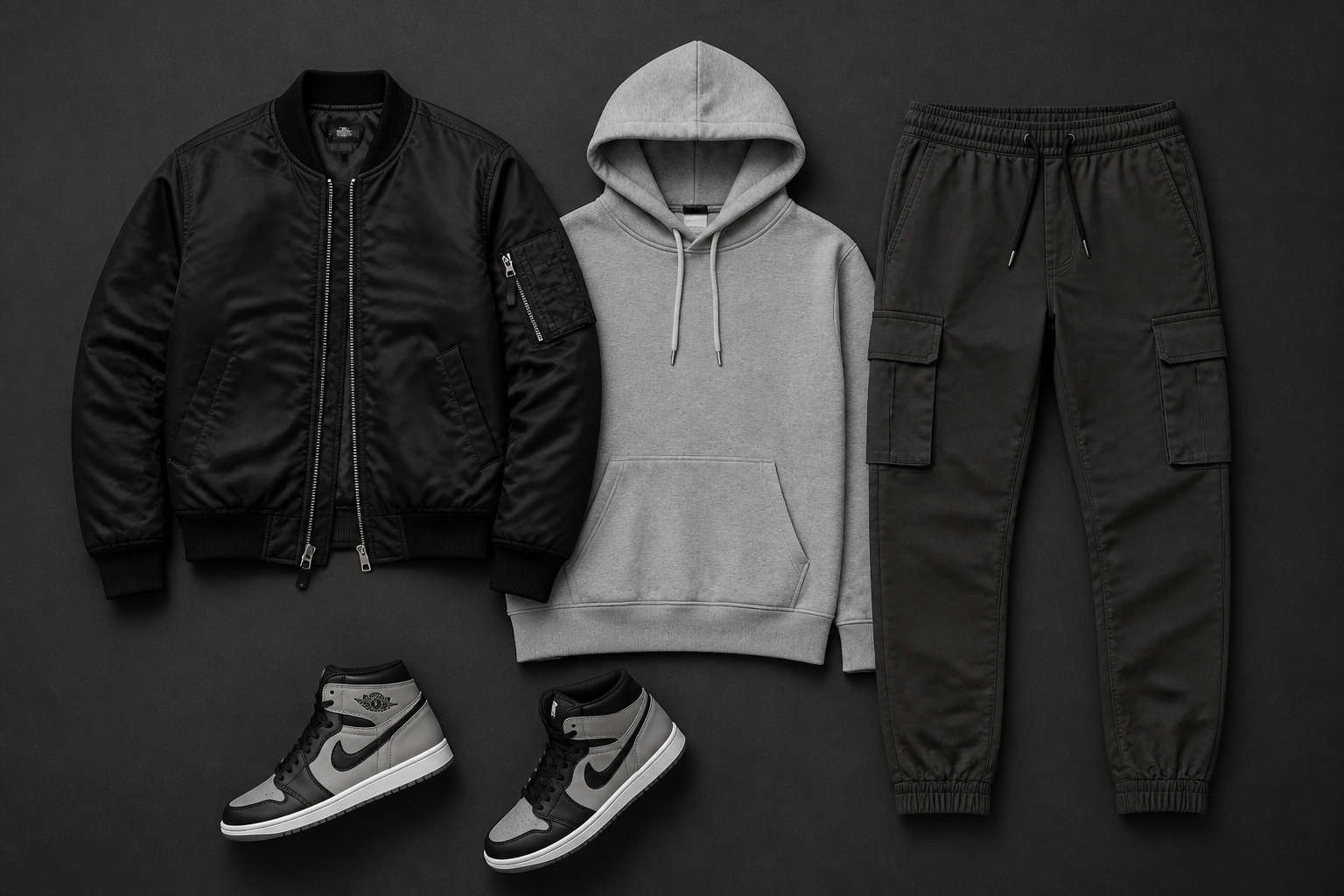 Streetwear flatlay (after)