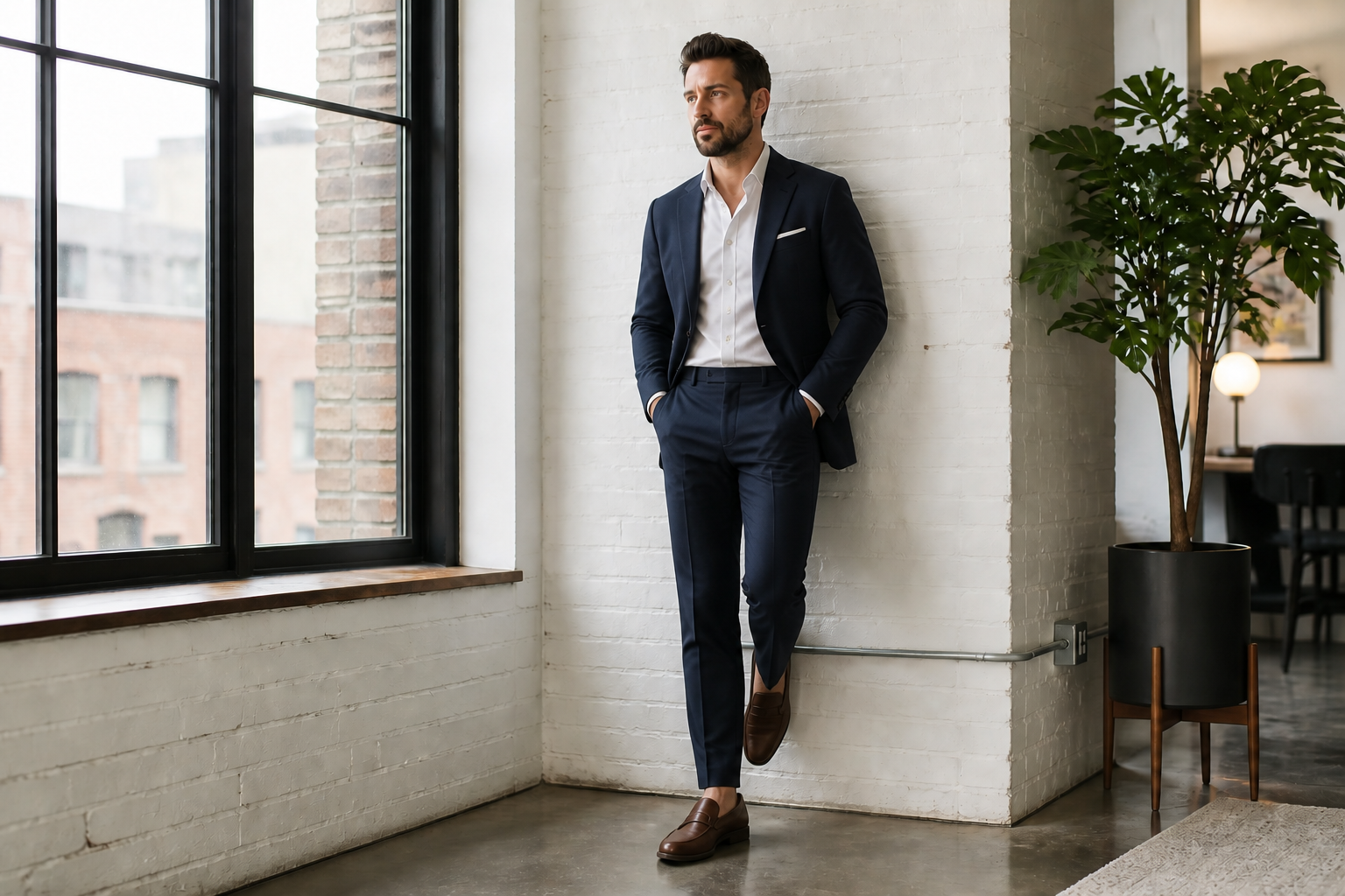 Casual to business suit (after)