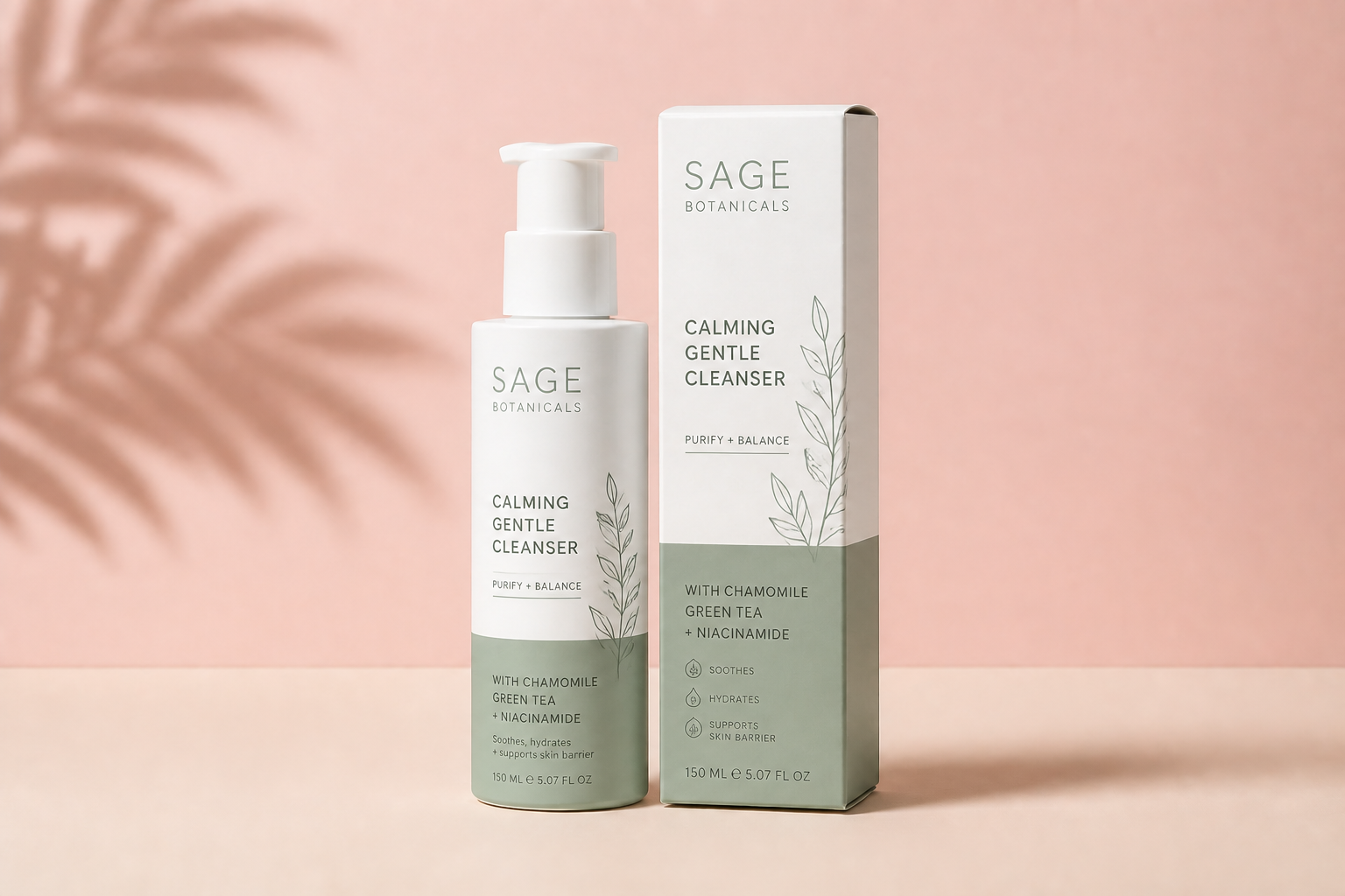 Minimal skincare set (after)