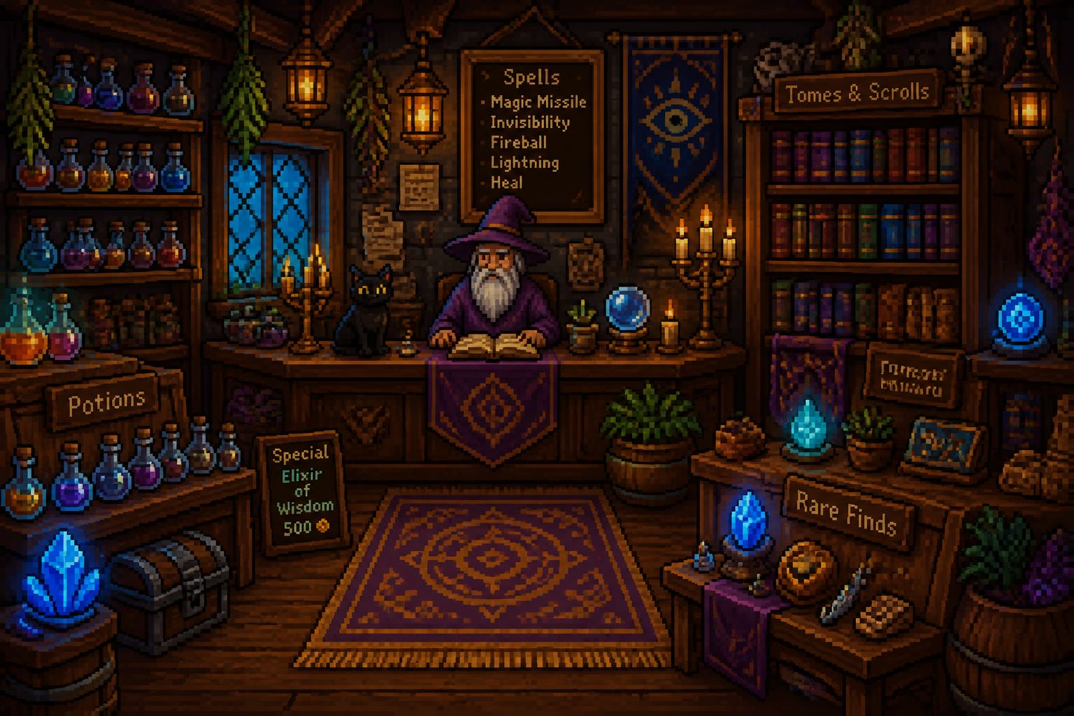 Wizard shop interior