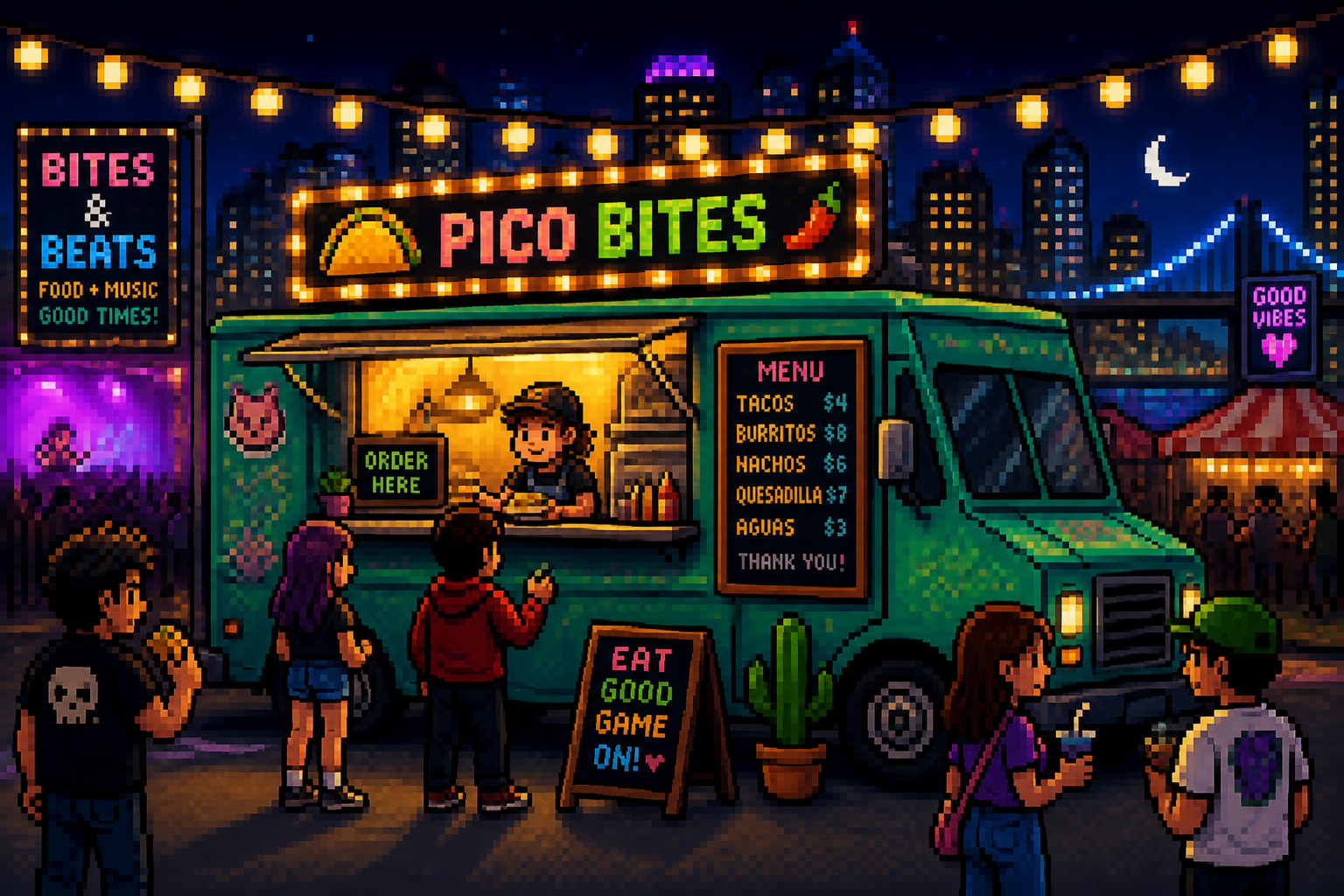 Night festival food truck