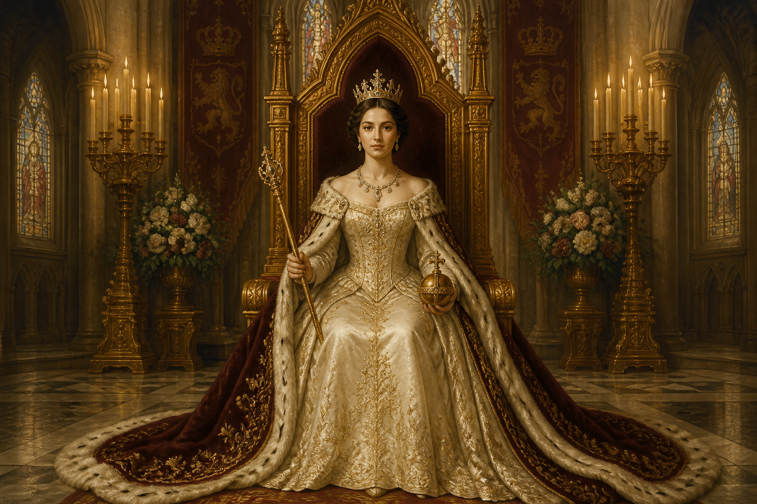 Coronation throne portrait
