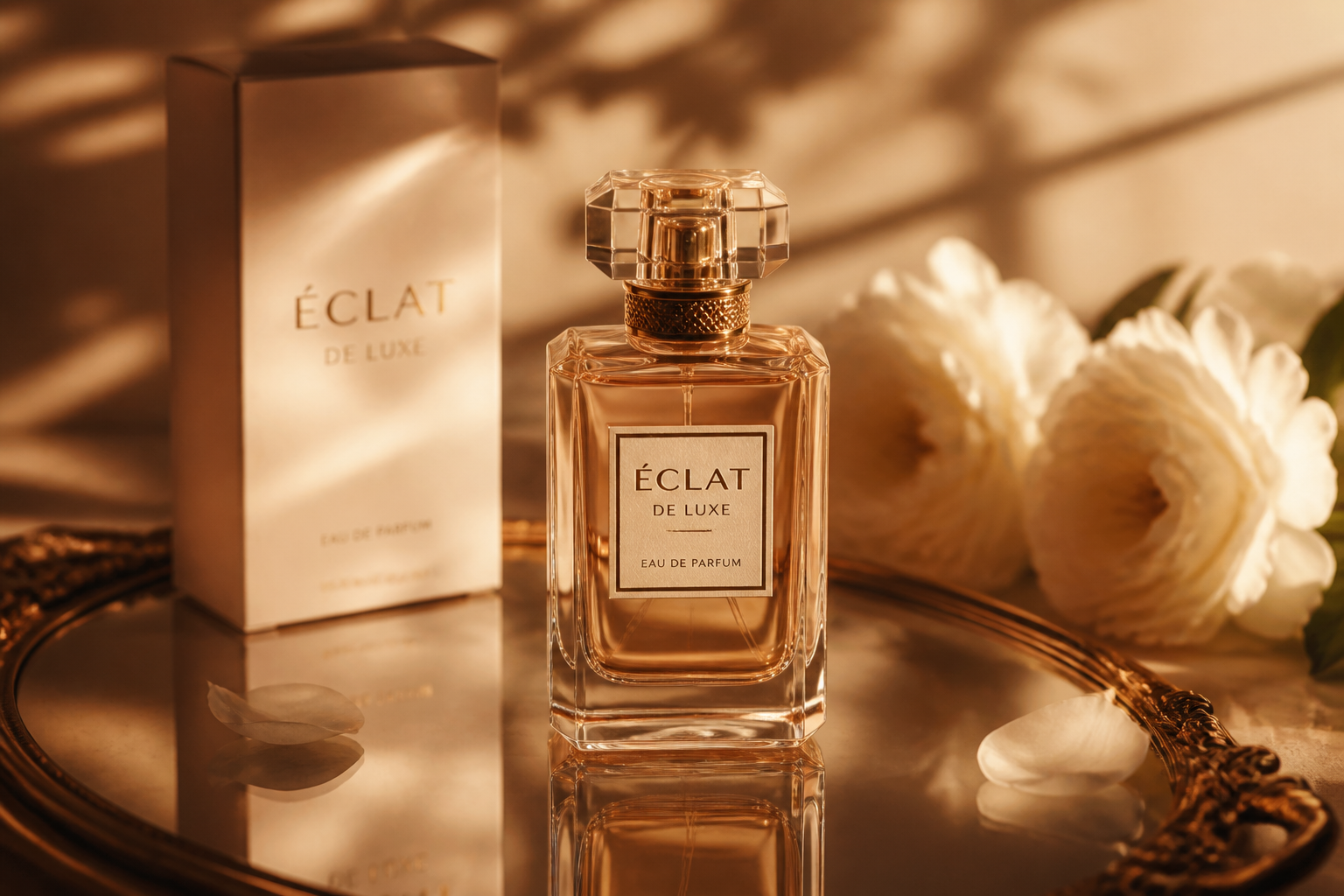 Golden hour perfume campaign