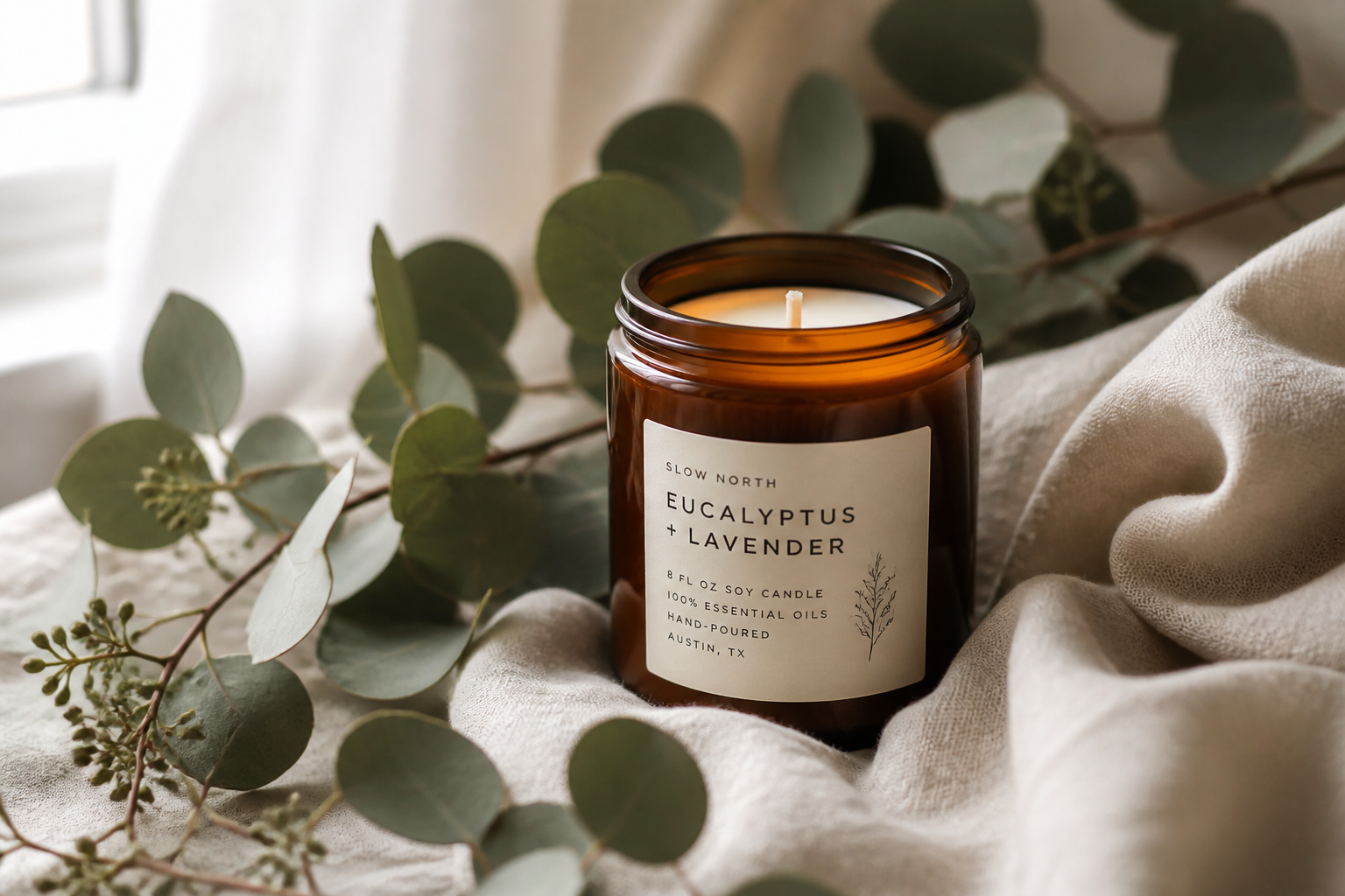 Spa-style candle scene