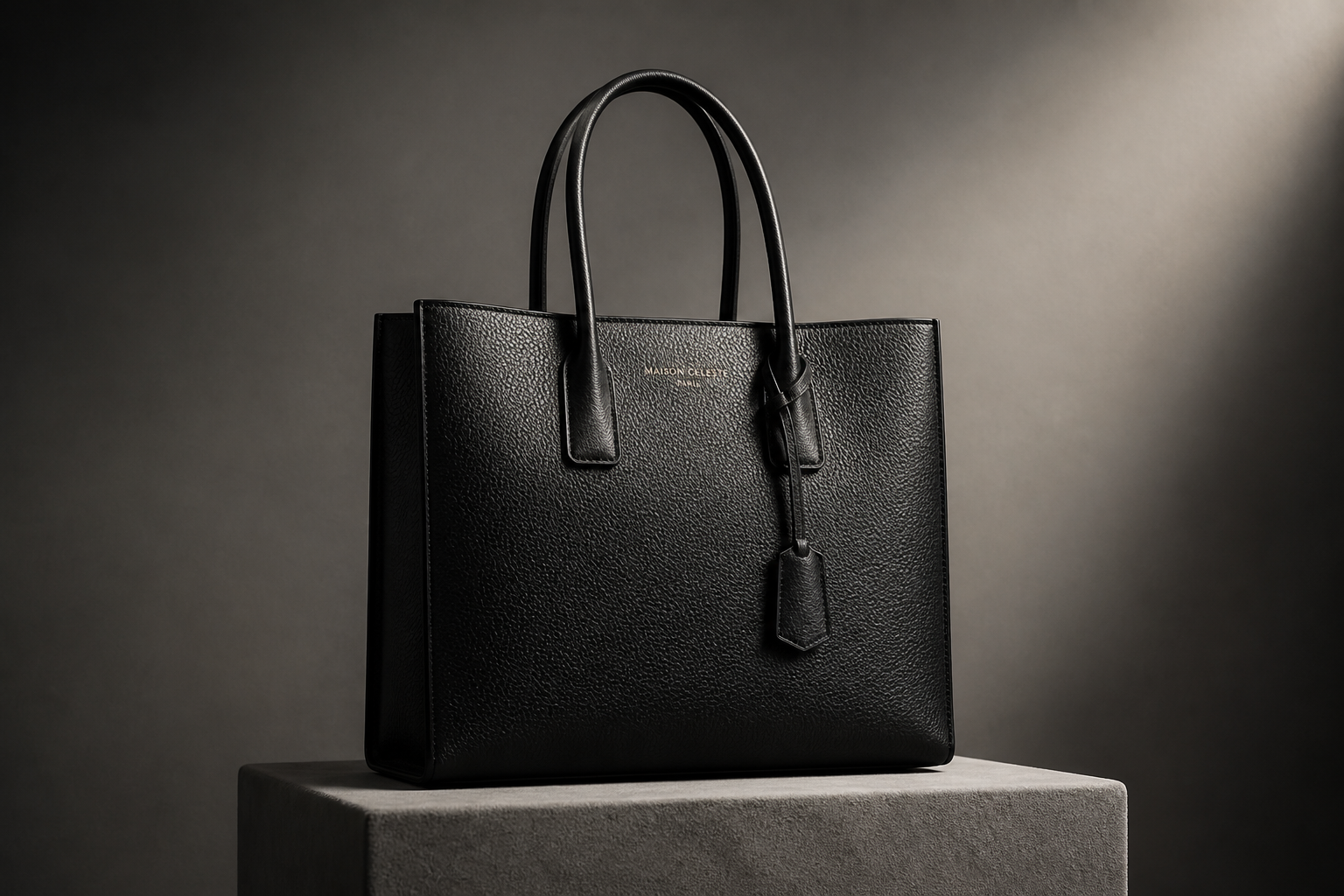City tote bag on model (before)