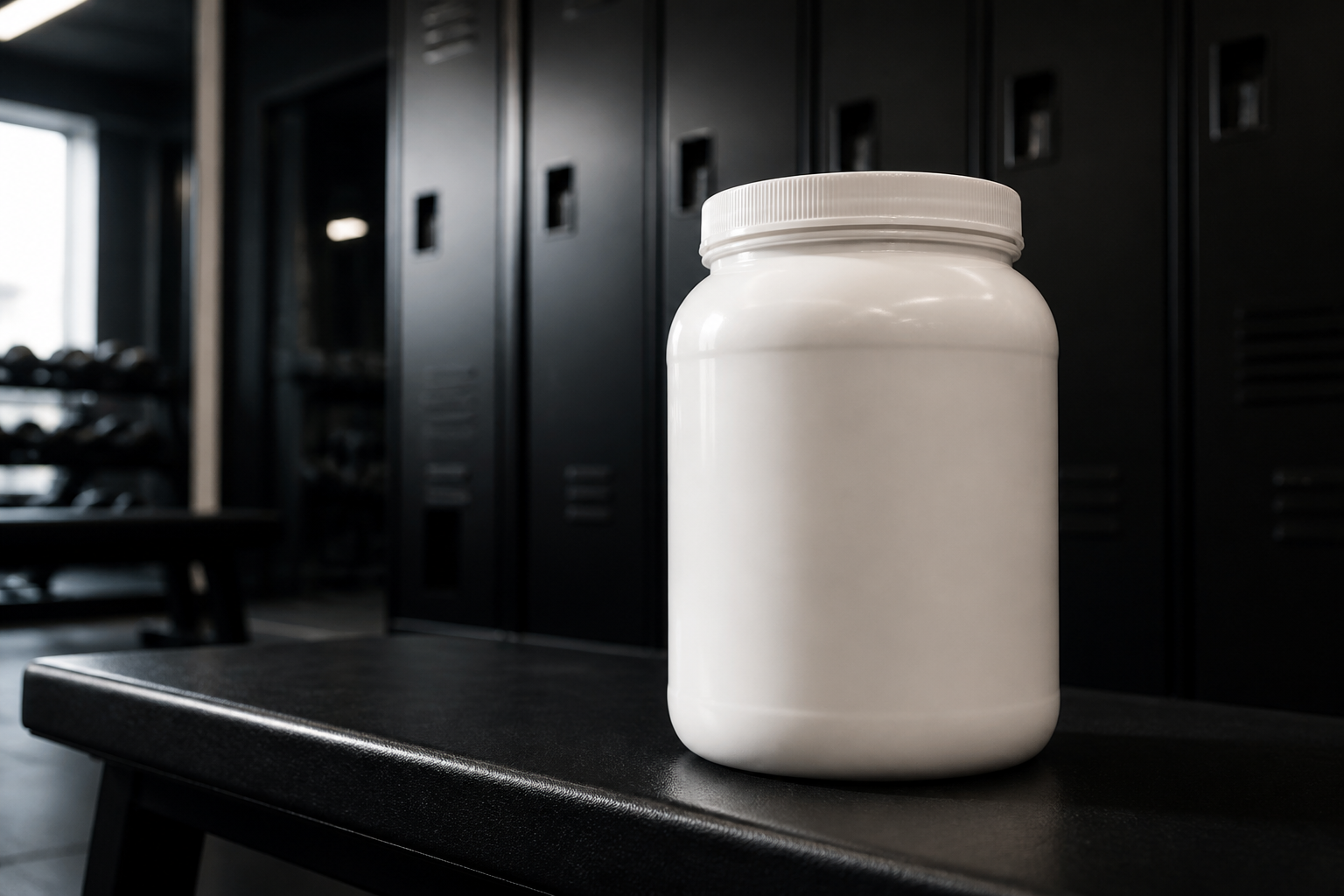 Sports supplement jar (before)