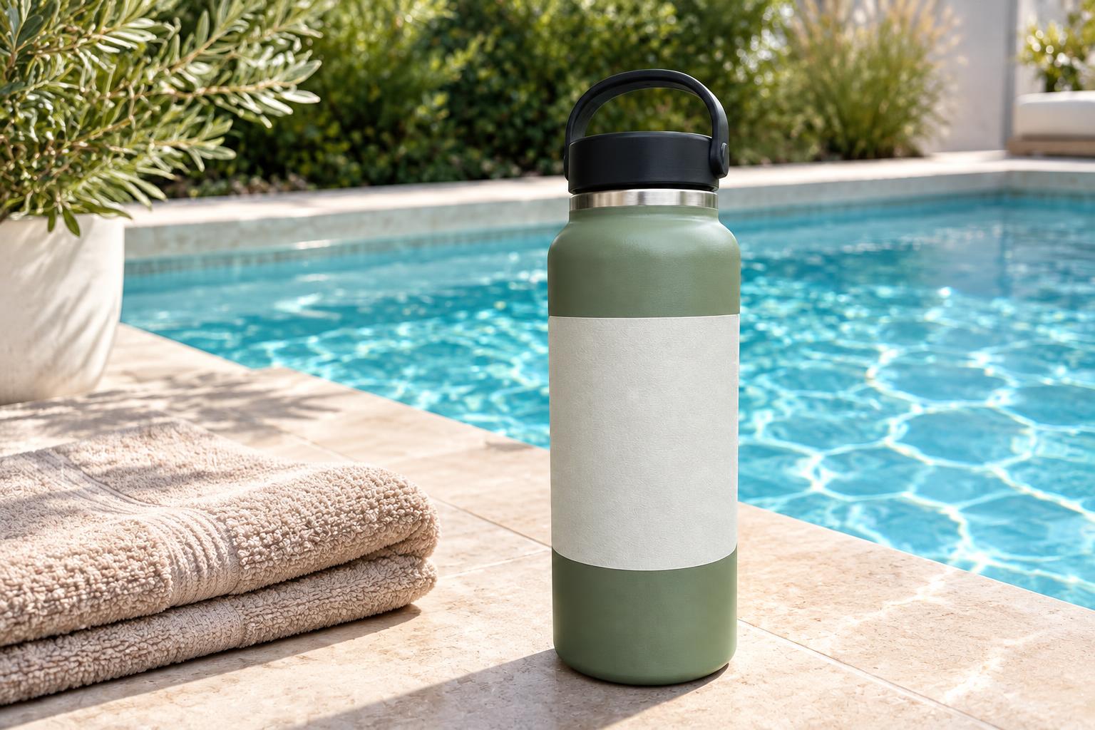 Poolside bottle scene (after)