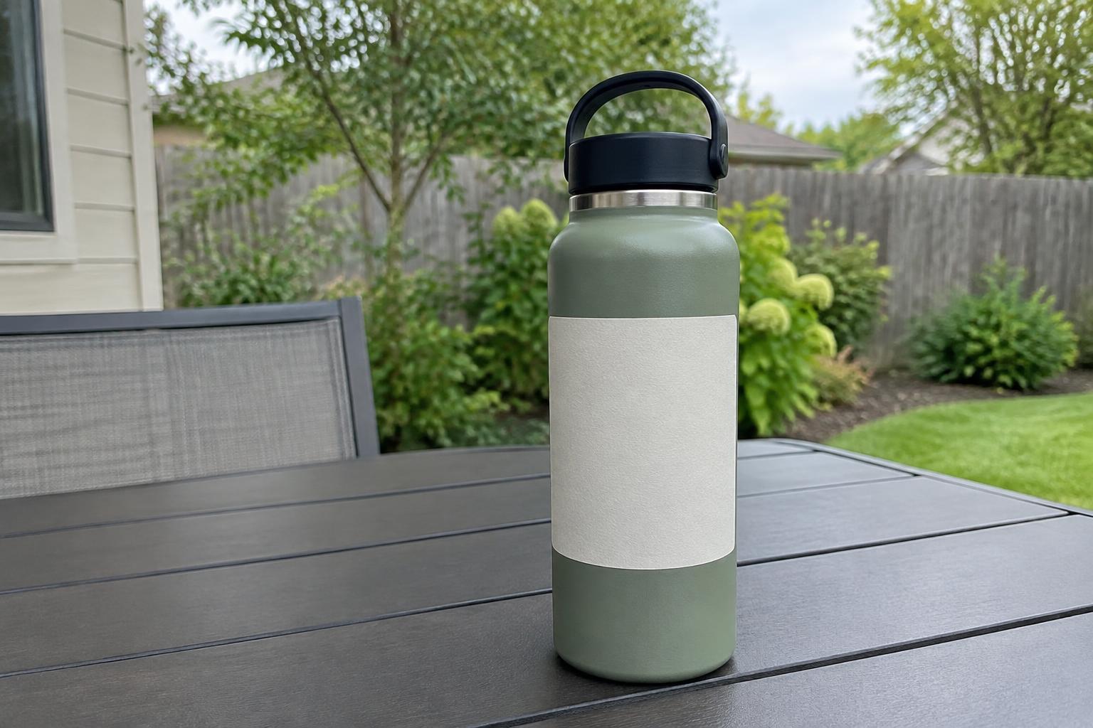 Poolside bottle scene (before)