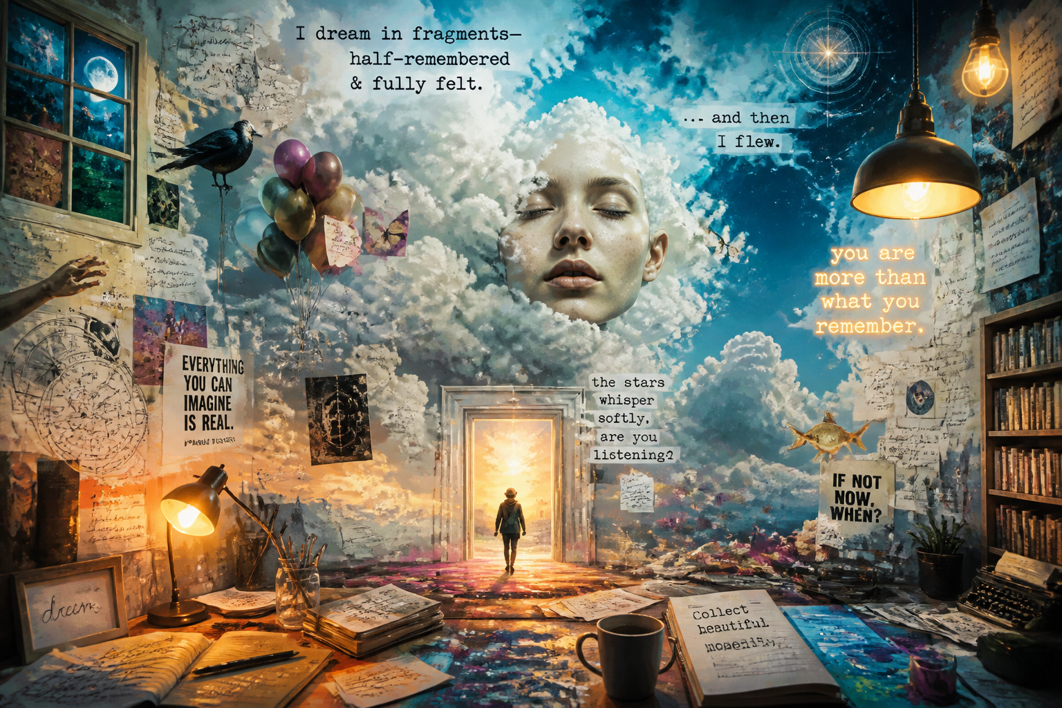 Surreal prompt collage