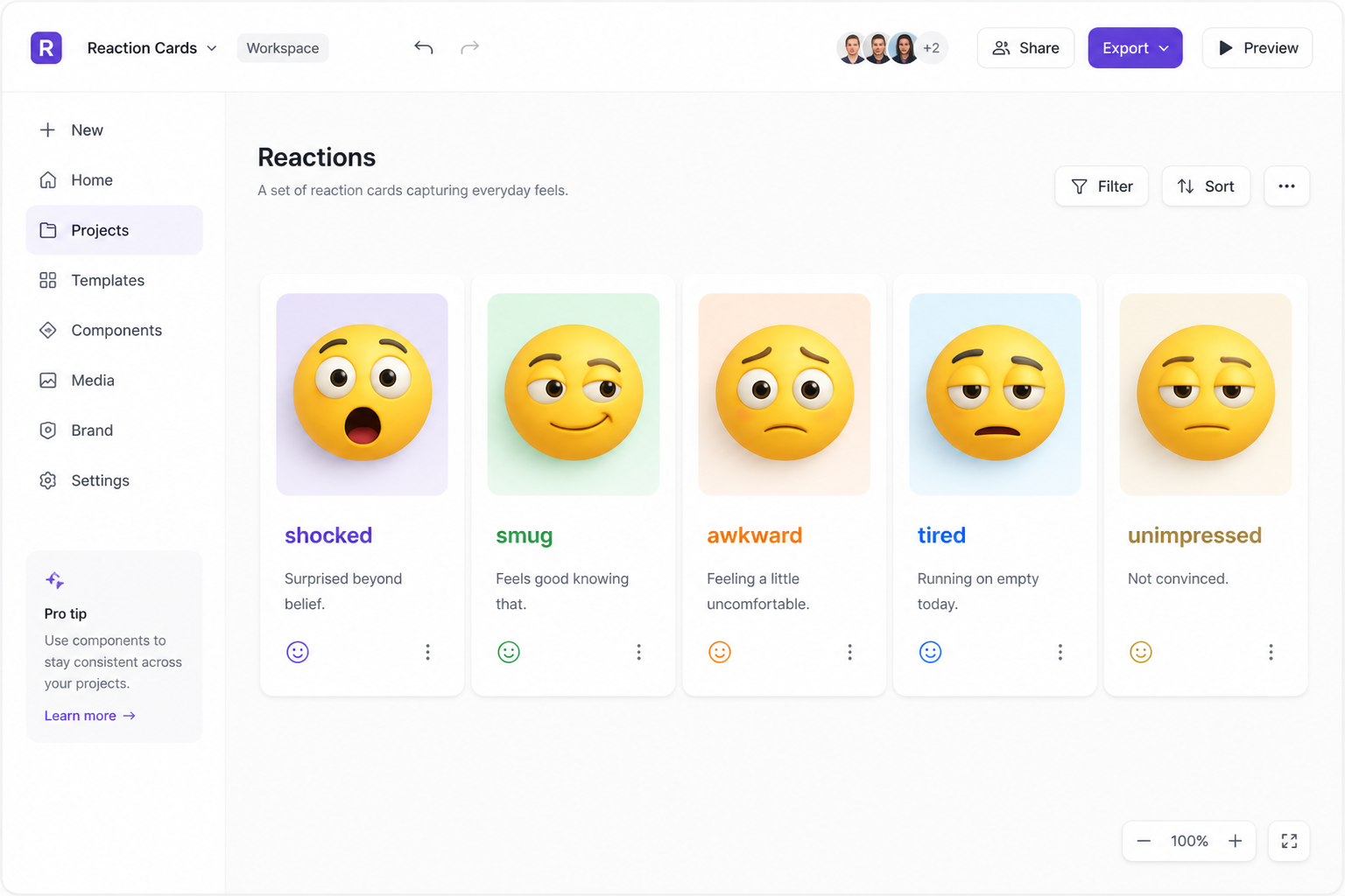 Pick a reaction style