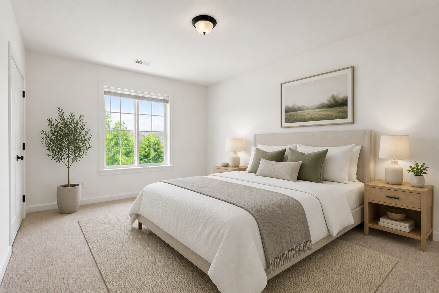 3D render guest bedroom (after)