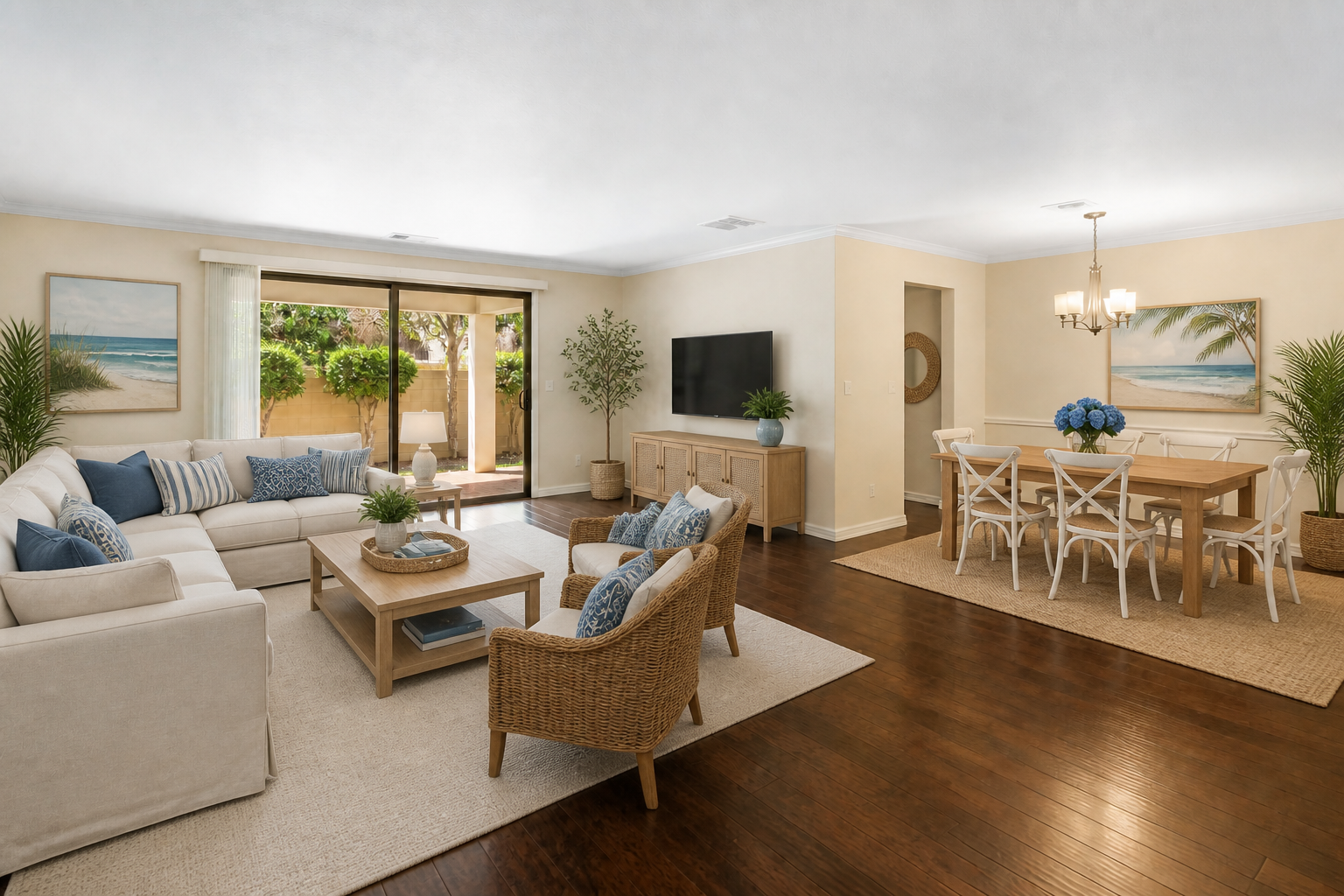 Coastal open-plan staging (after)