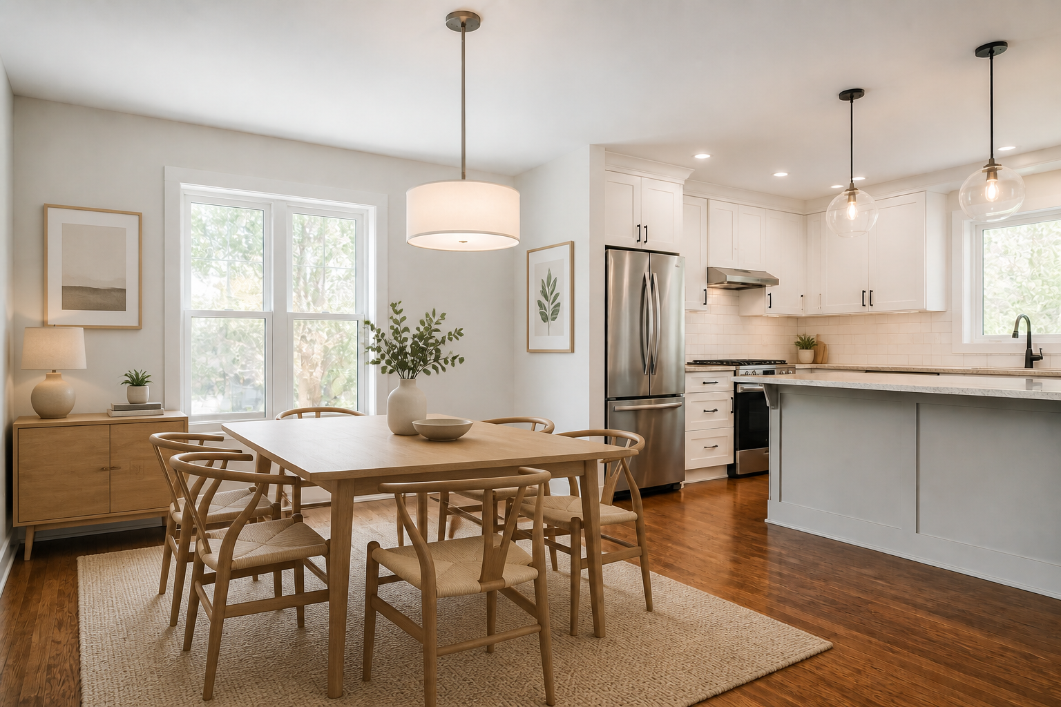 Scandinavian dining staging (after)