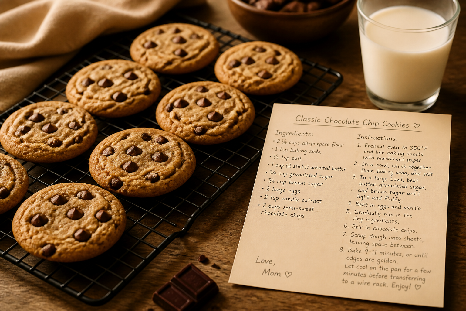 Chocolate chip cookies recipe