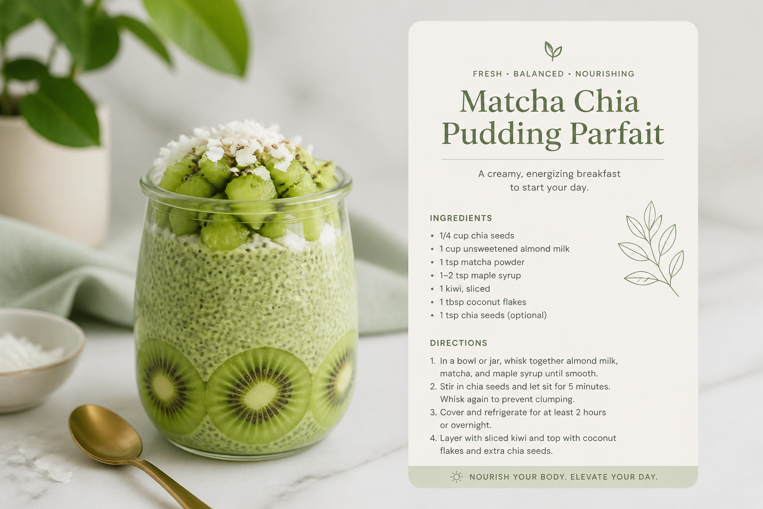 Matcha chia parfait recipe