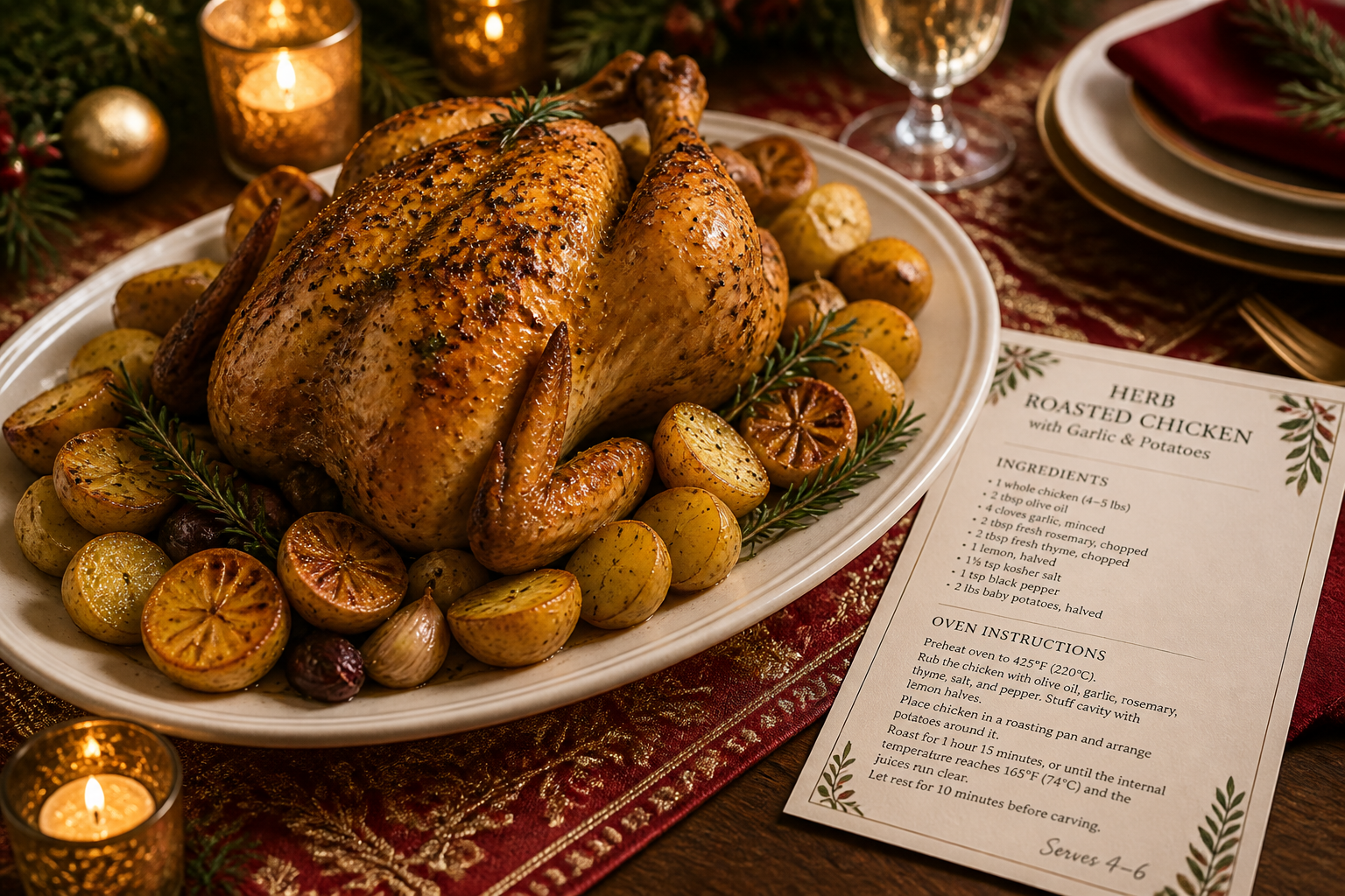Roast chicken dinner recipe