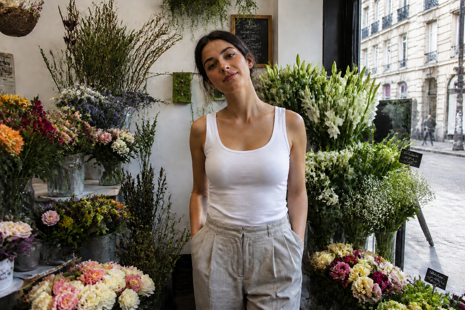 Sharper flower shop portrait (after)