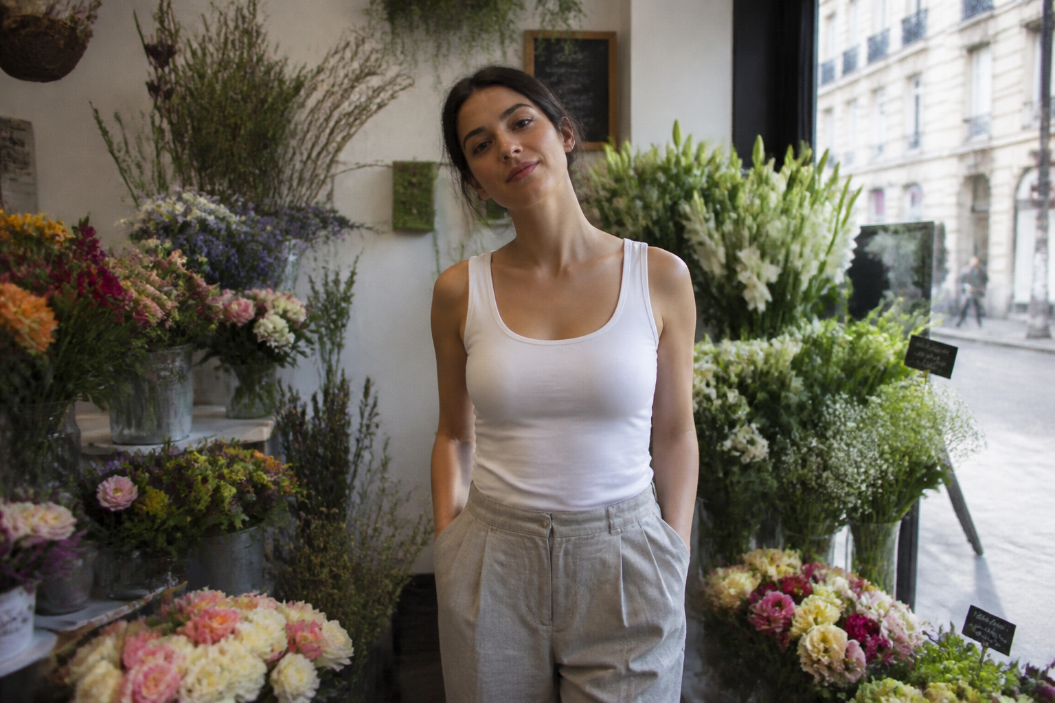 Sharper flower shop portrait (before)
