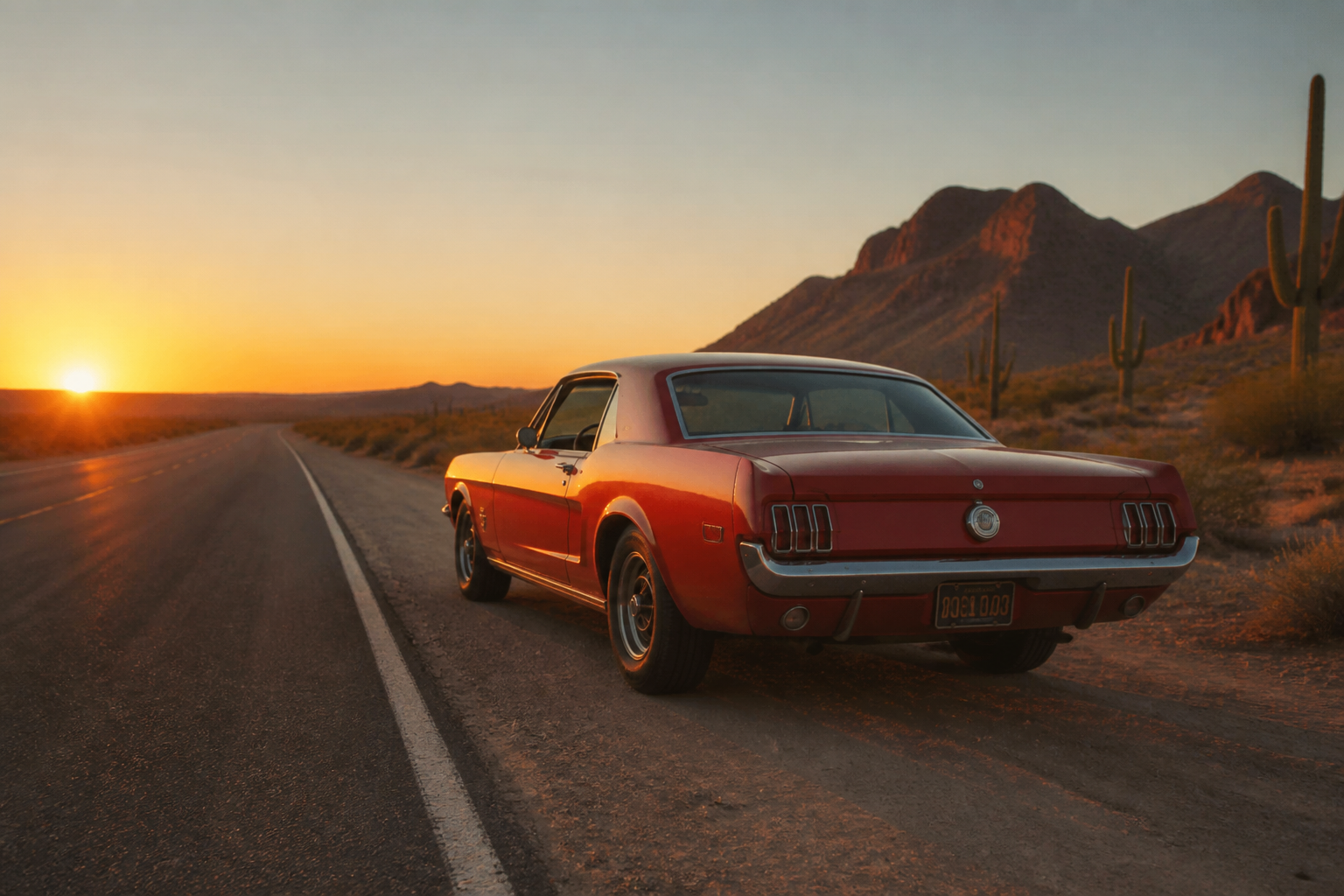 High-res vintage car scene (before)