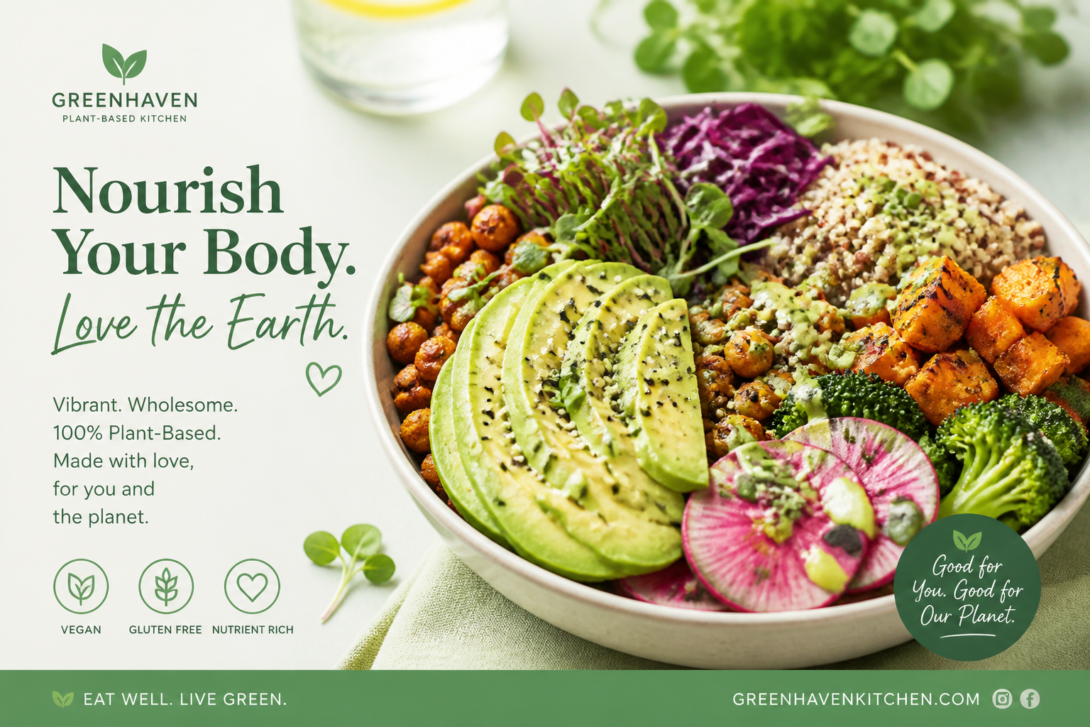 Fresh vegan bowl promo