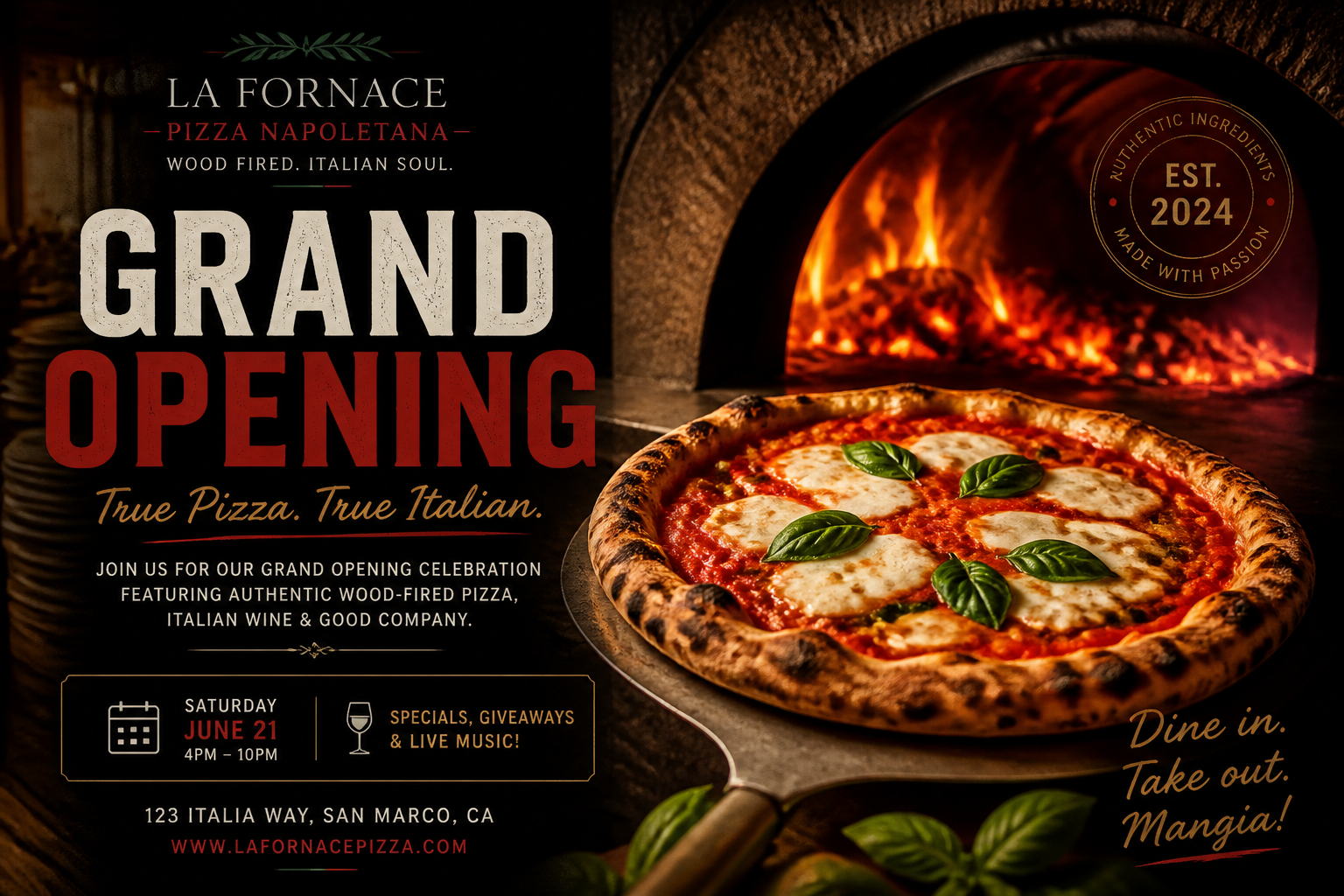 Wood-fired pizza launch