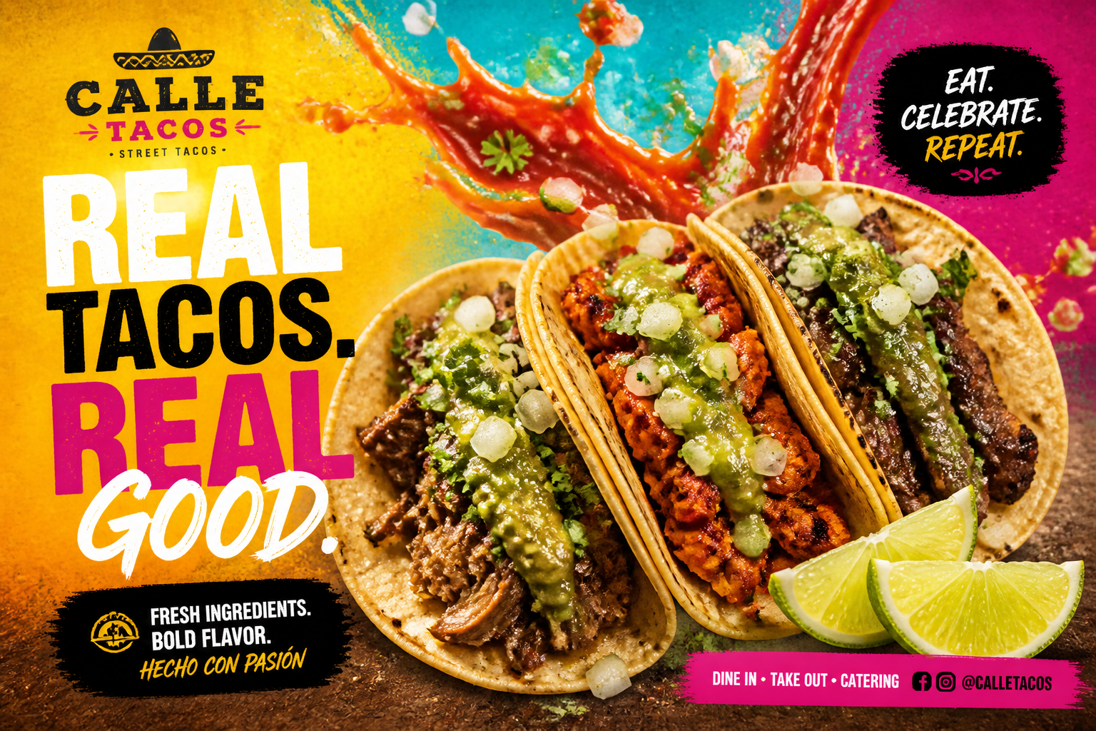 Vibrant taco social ad