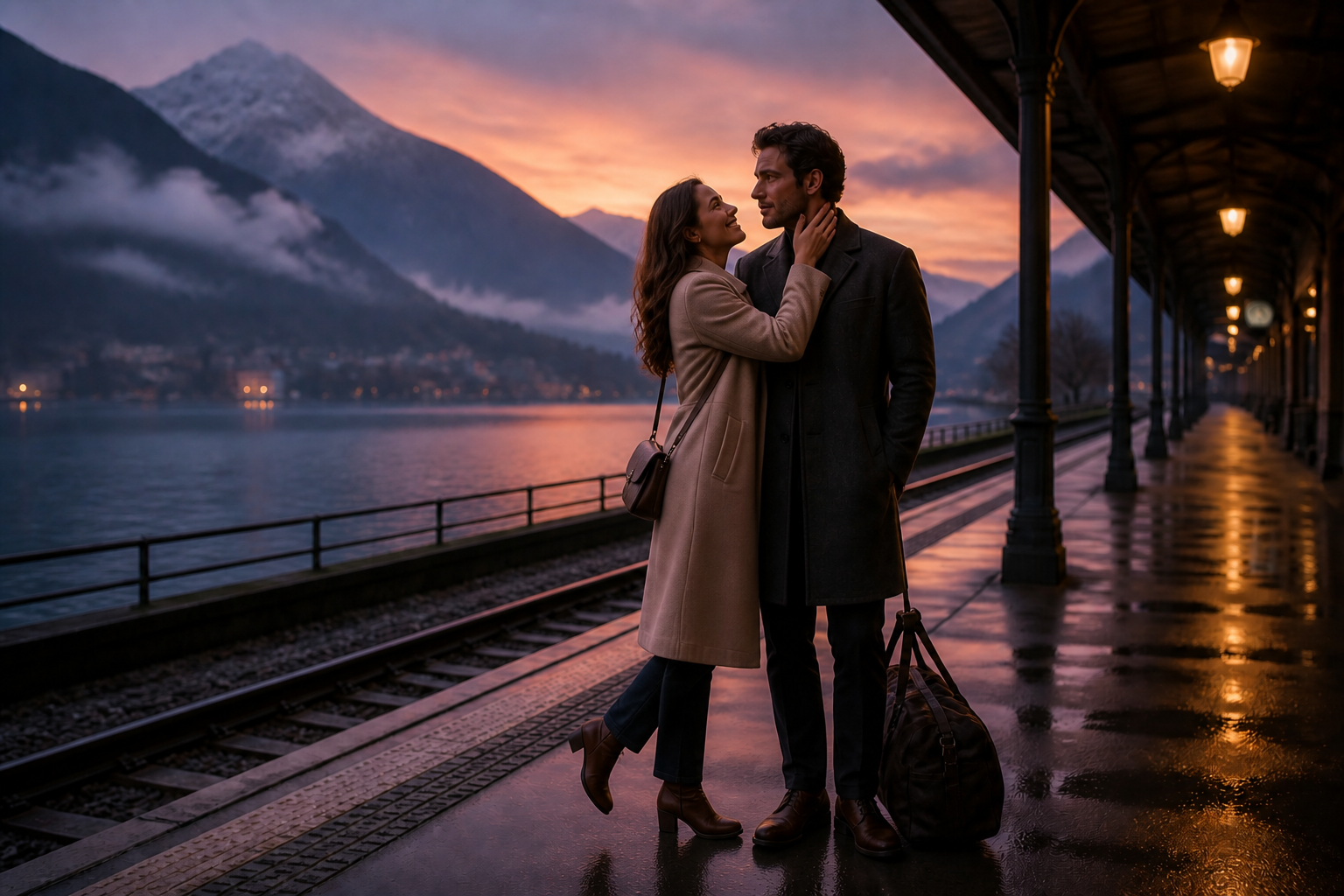 Romantic reunion scene (after)