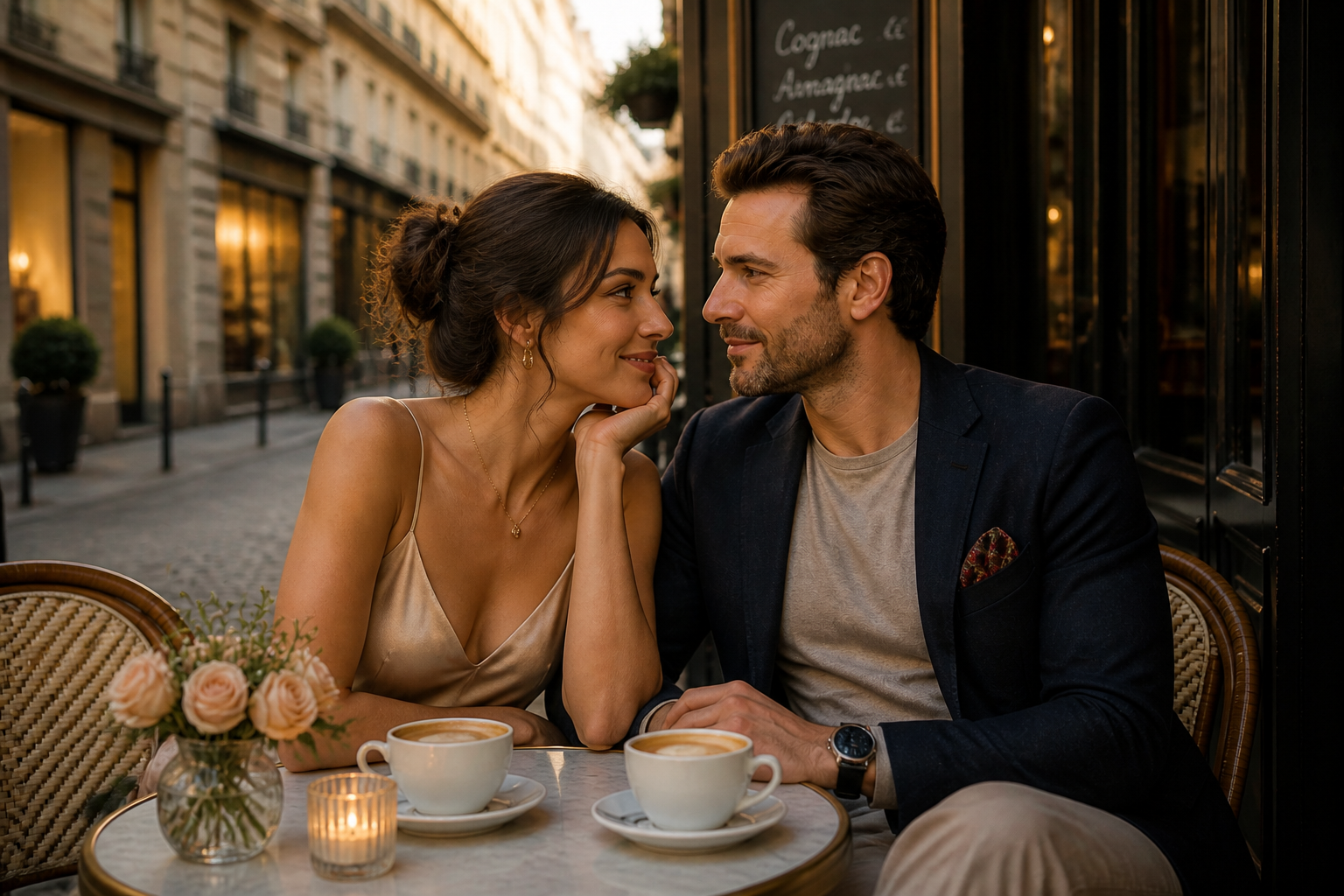 Romantic cafe date (after)