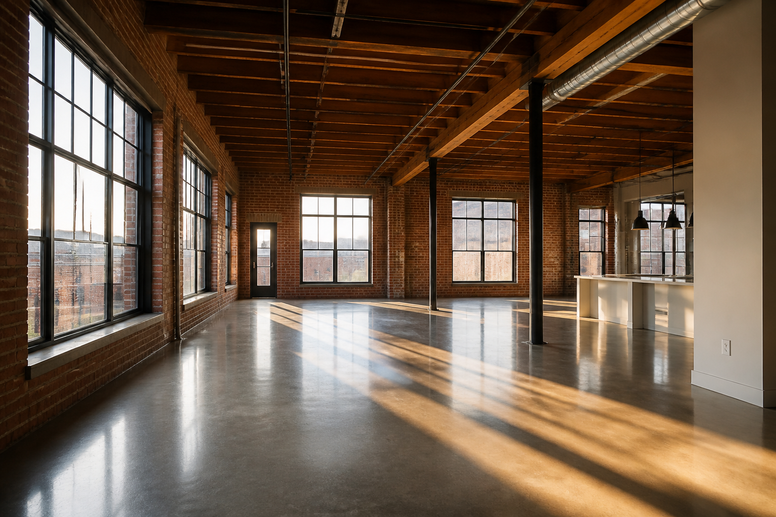 Industrial loft lounge (before)