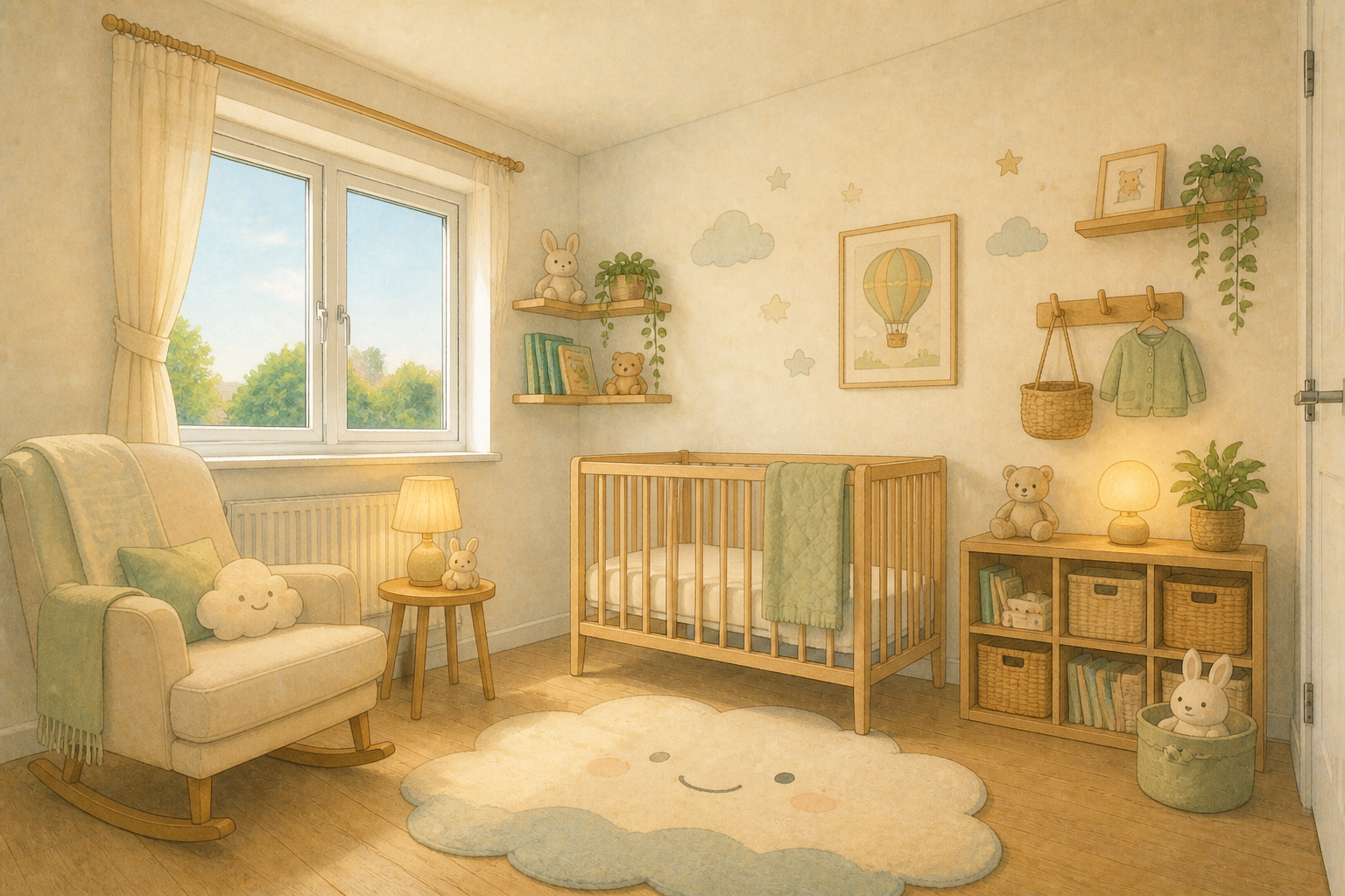 Ghibli watercolor nursery (after)