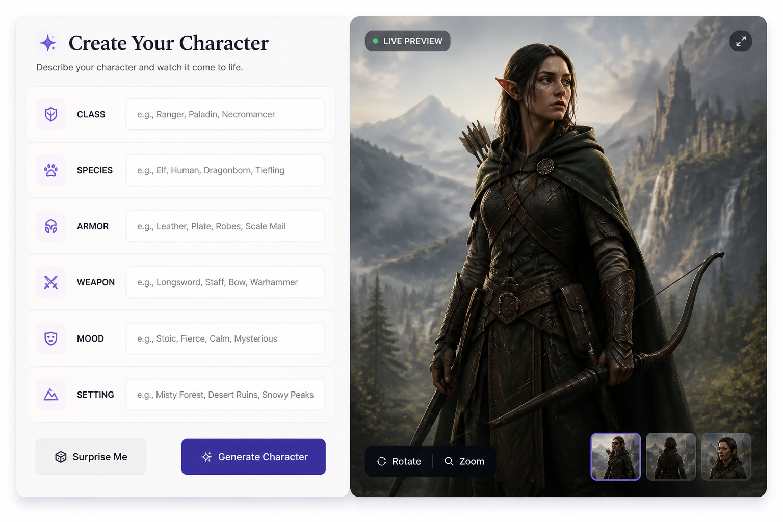 Describe Your Character