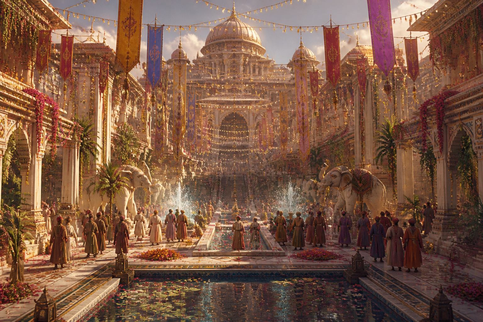 Festival in a palace courtyard