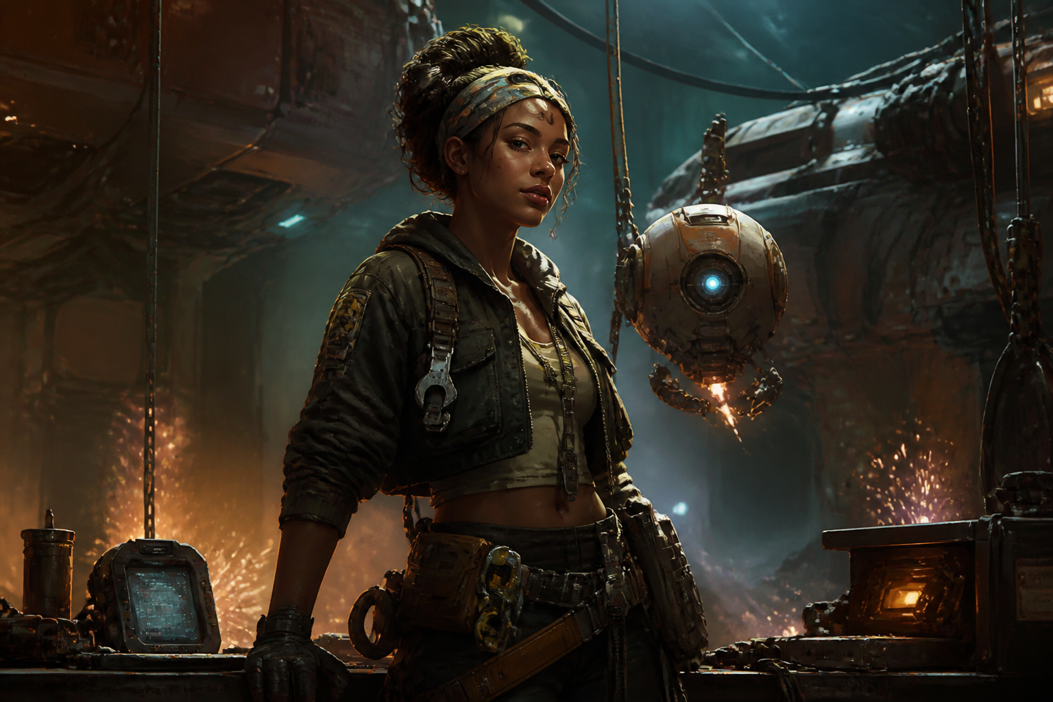 Rebel engineer in hangar