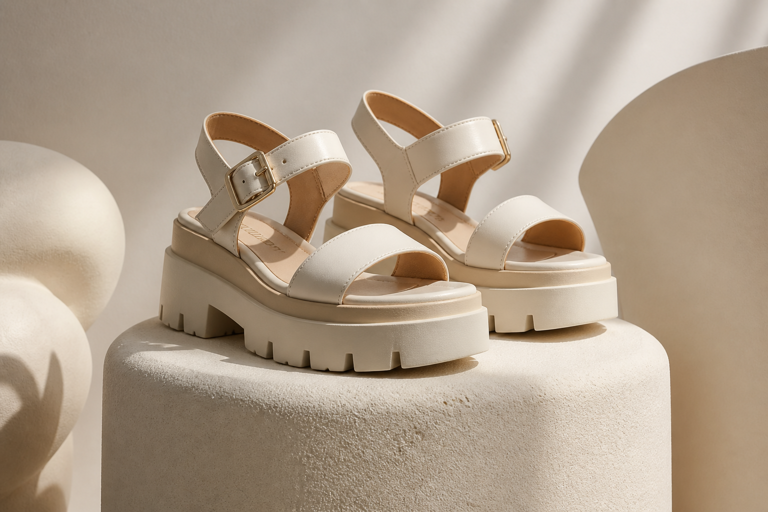 Resort platform sandals (before)