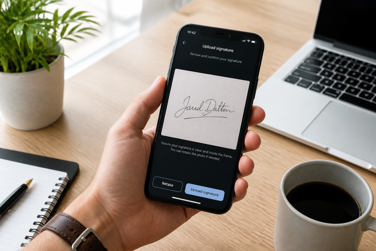 Upload your signature draft