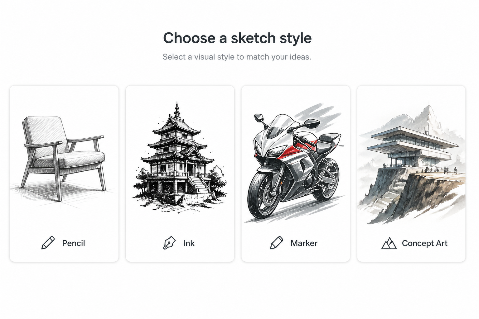 Pick a sketch style