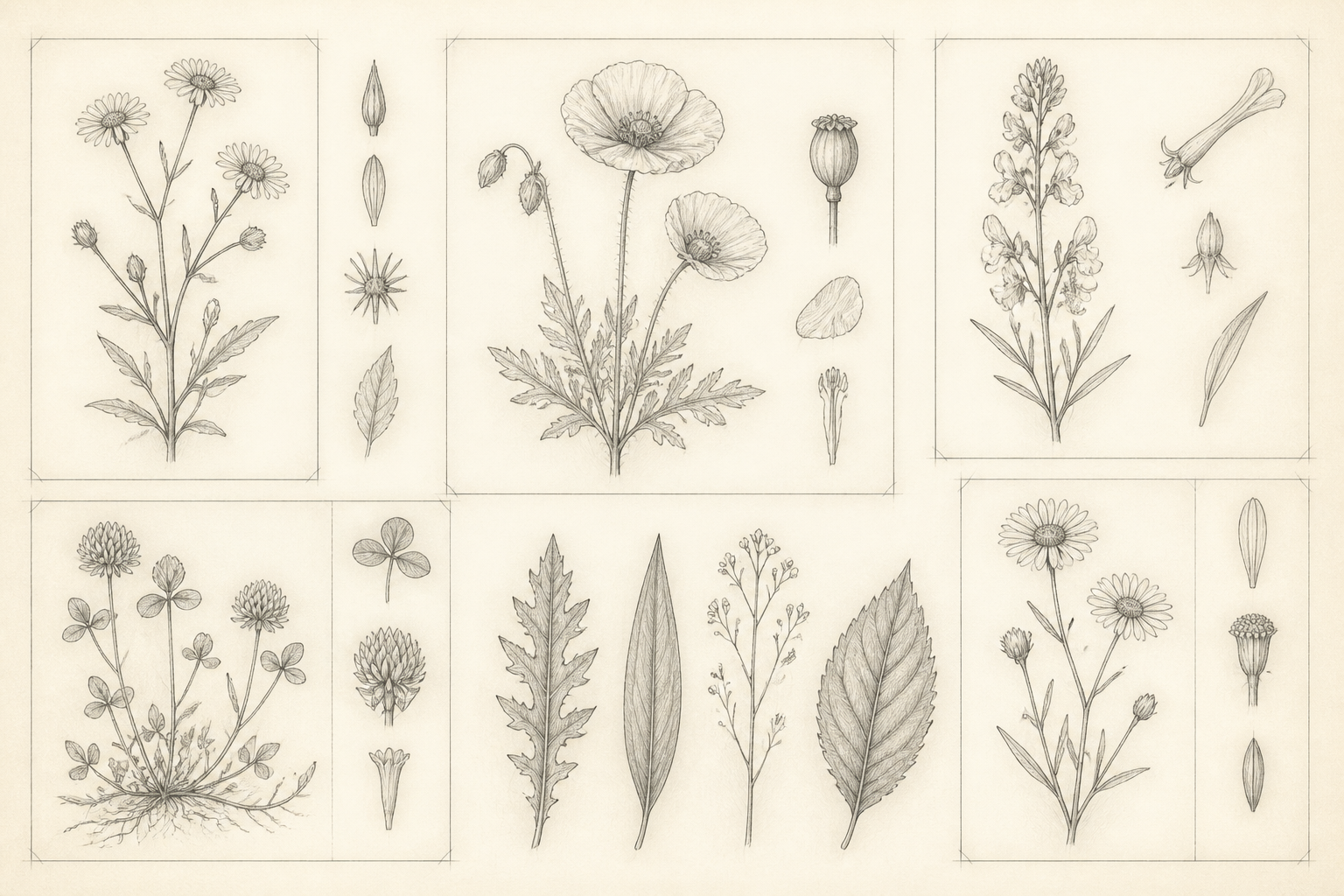 Botanical study sketch sheet