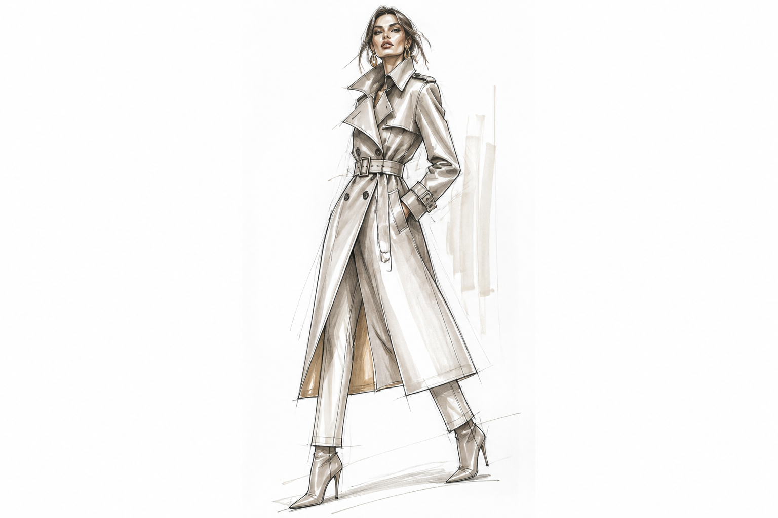 Editorial fashion sketch