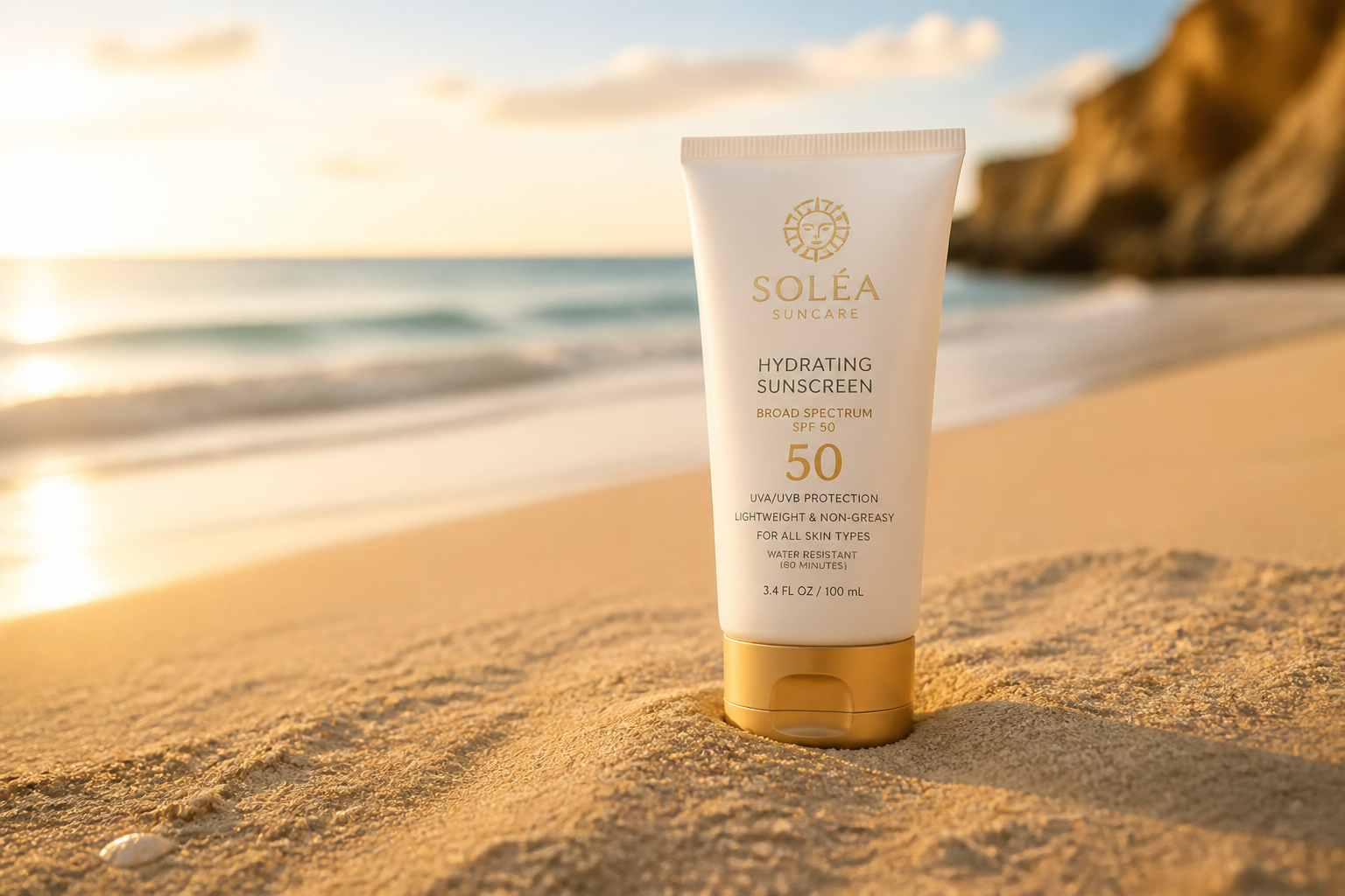 Beach sunscreen ad (before)