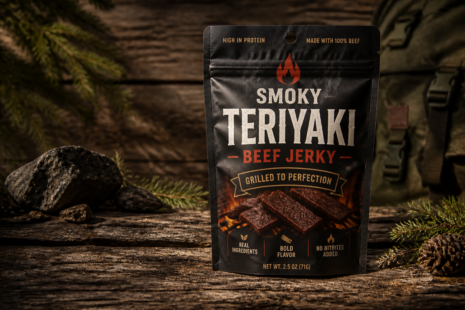 Teriyaki jerky bag (after)