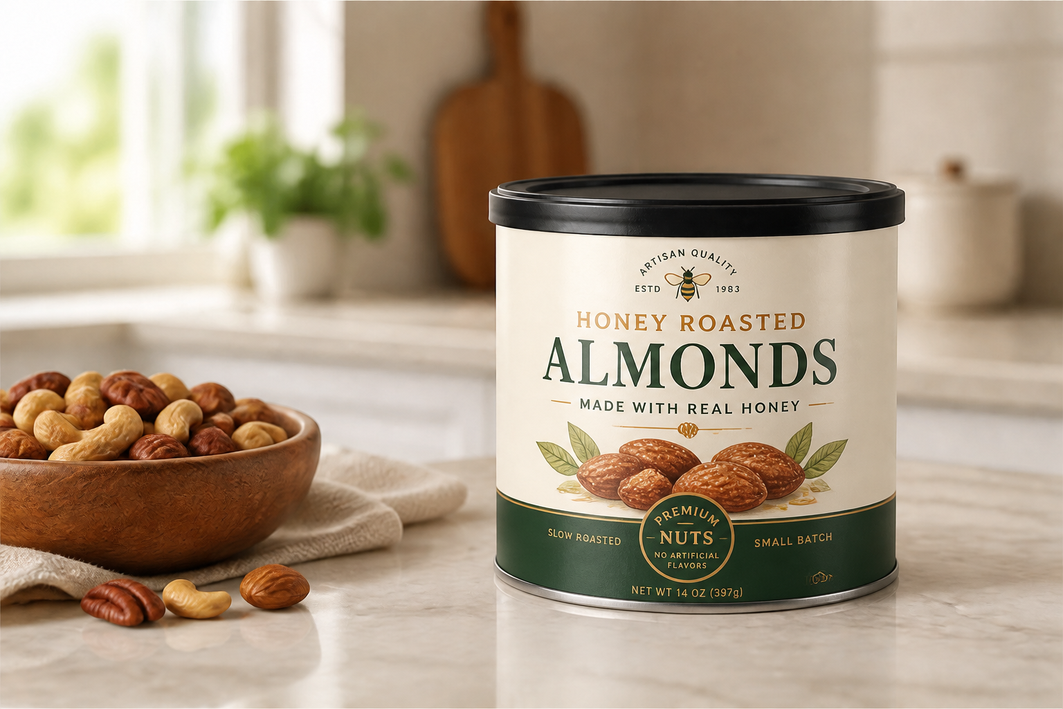 Honey roasted almonds (after)