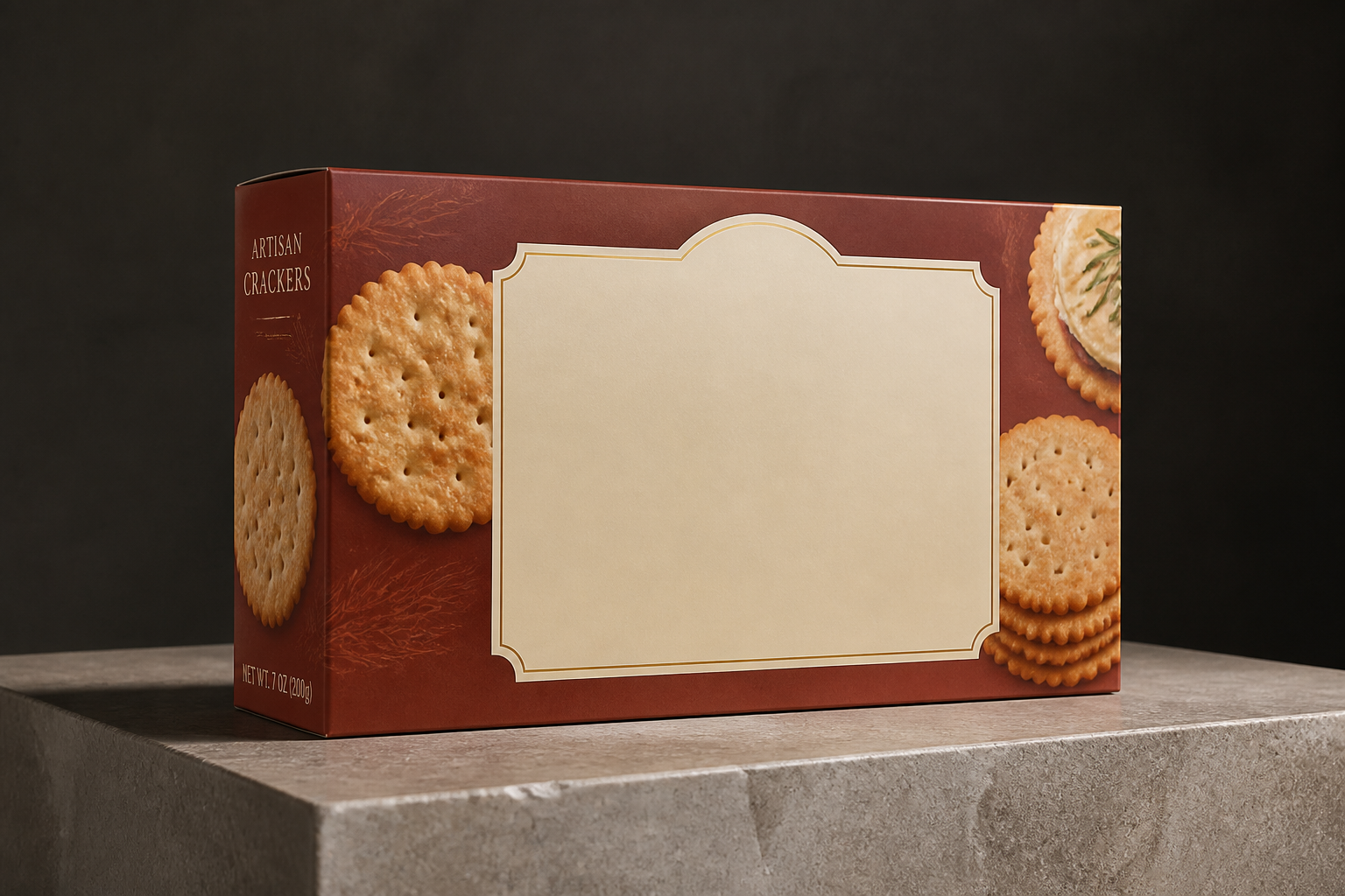 Cheddar cracker box (before)