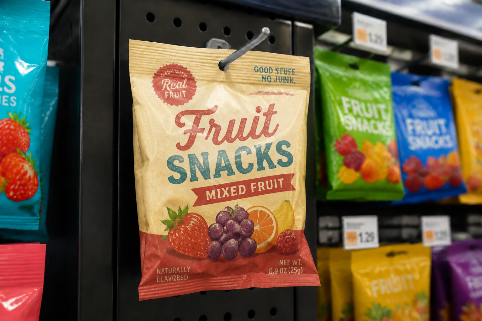Retro fruit snacks (after)