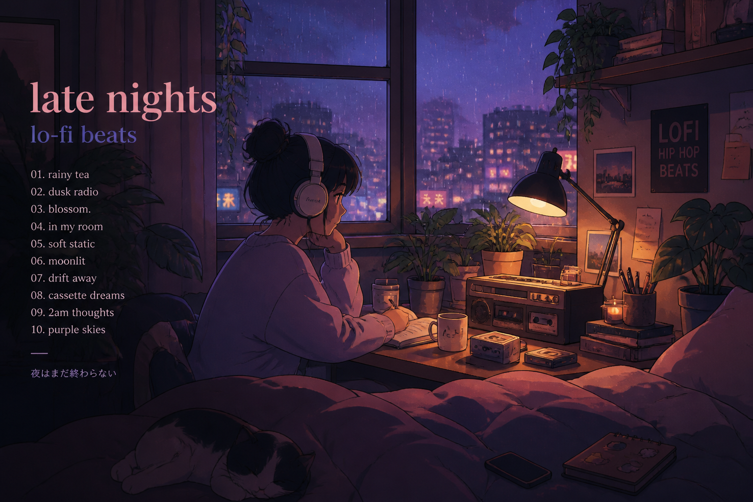 Lo-fi bedroom playlist art