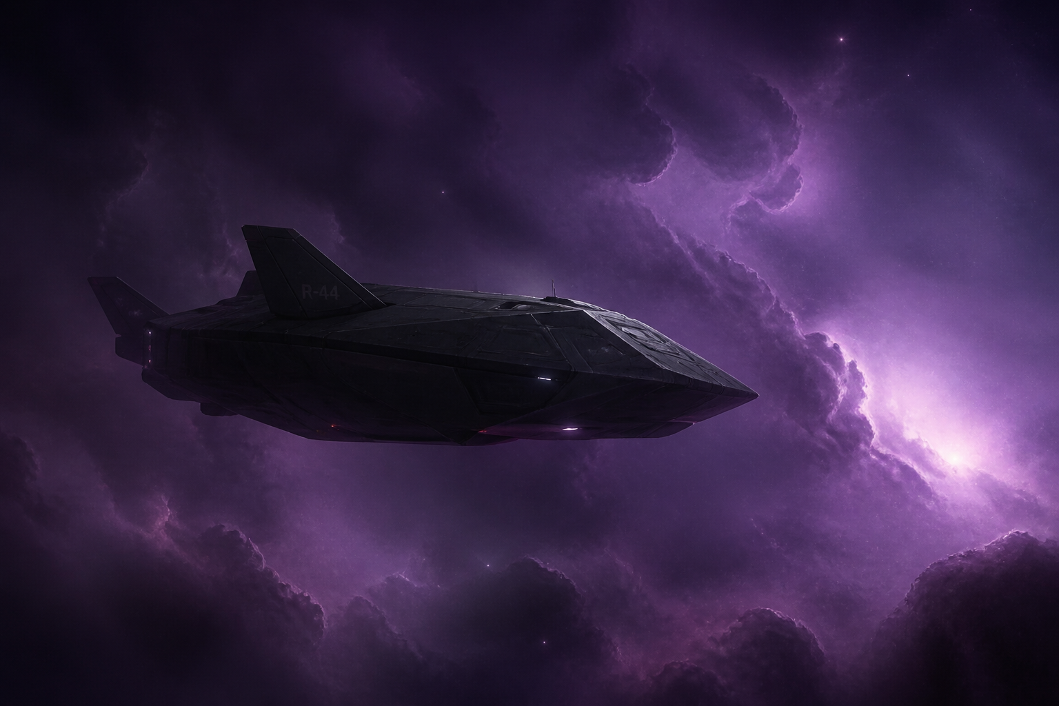 Stealth ship in a nebula