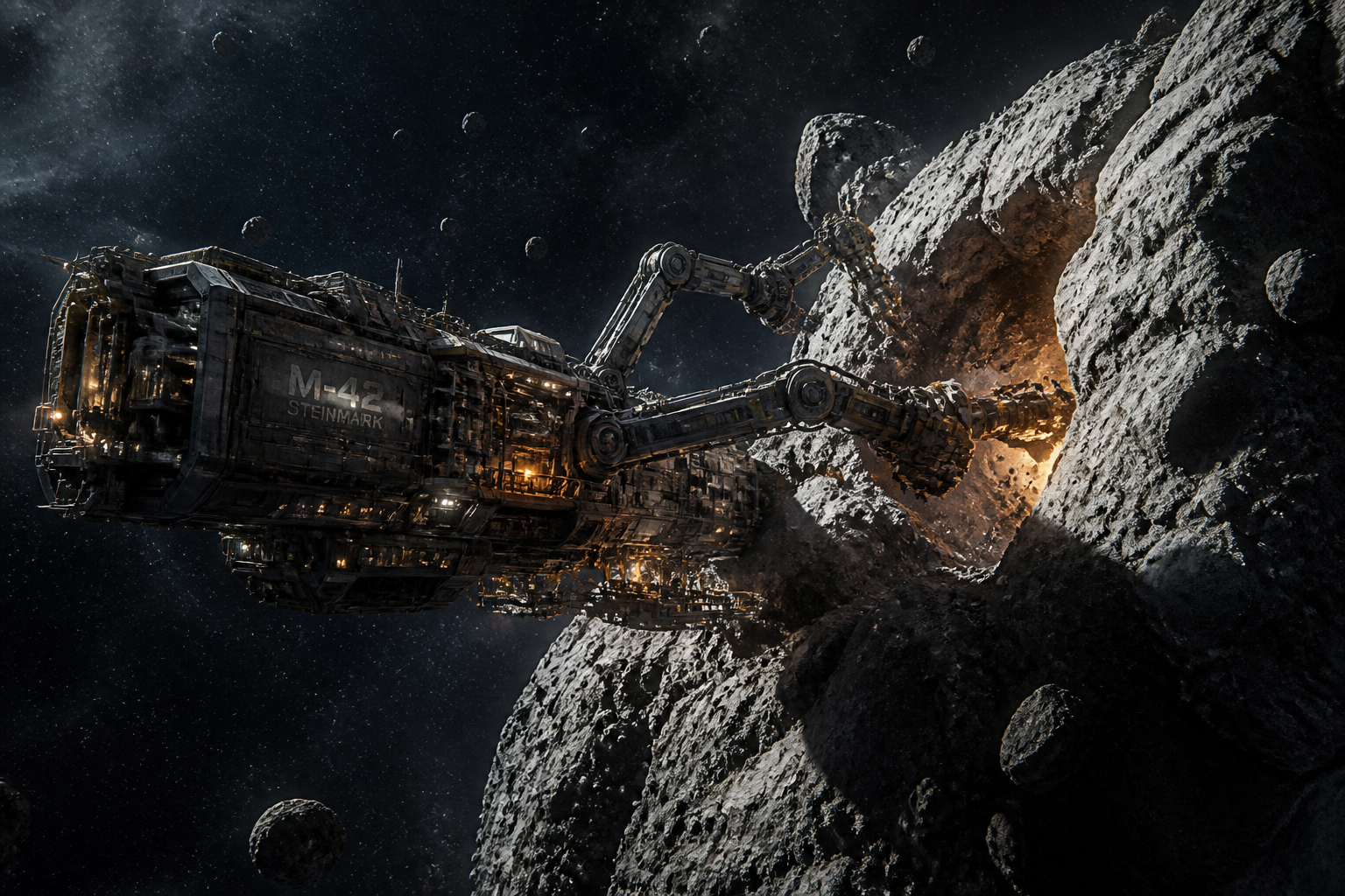 Mining vessel at work