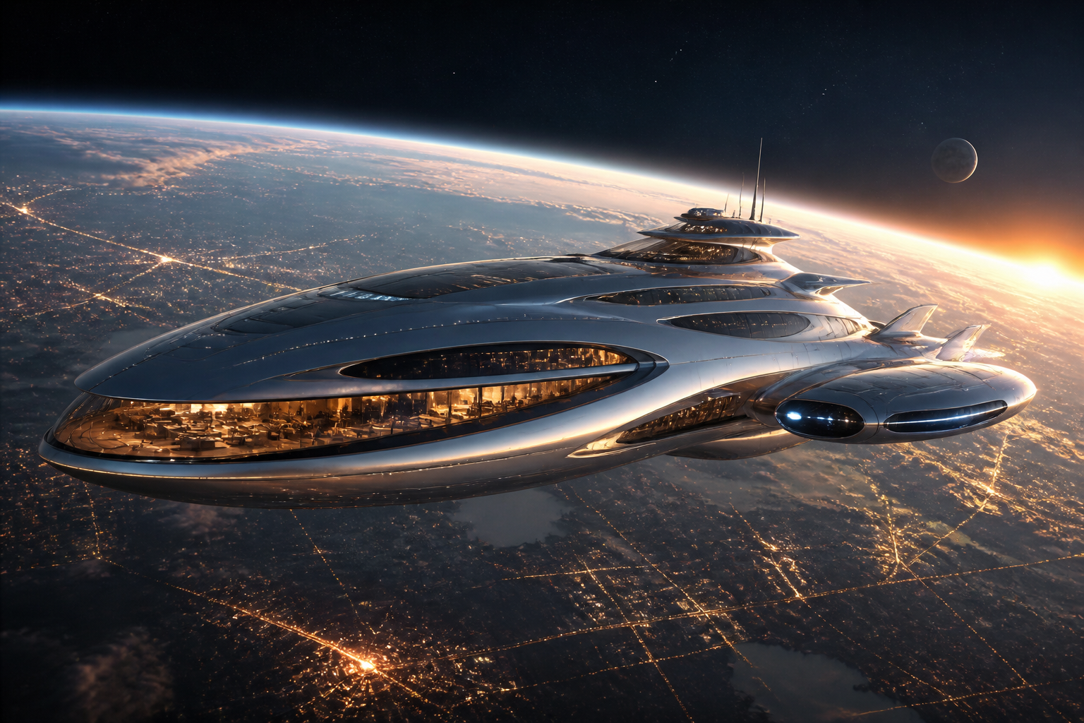 Luxury starliner in orbit