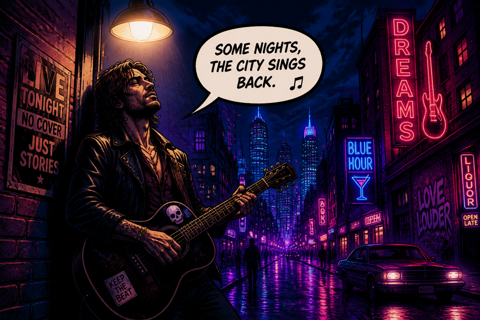 Neon lyric bubble